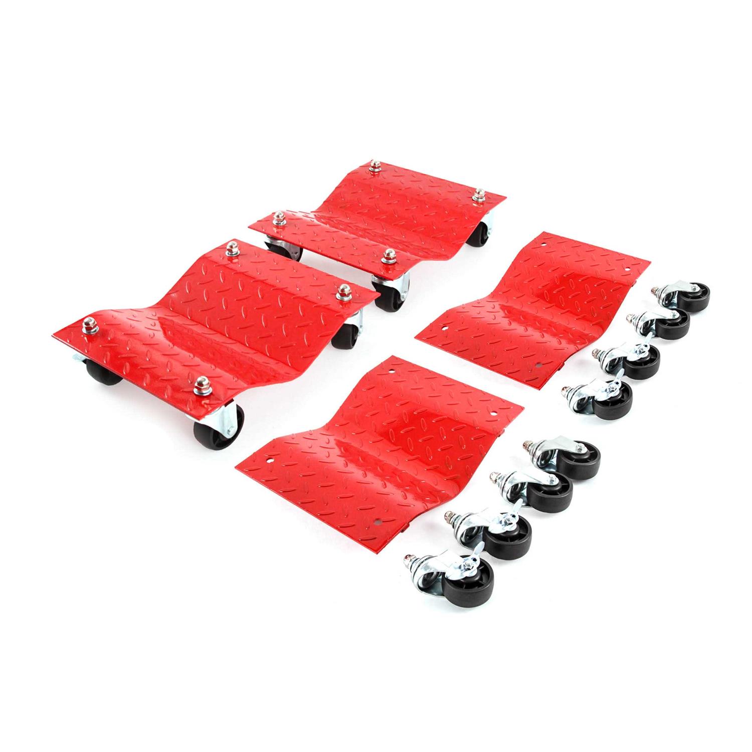 4 Red 12 Tire Premium Skates Wheel Car Dolly Ball Bearings Skate Makes Moving a Car Easy Furniture Movers - Image 5