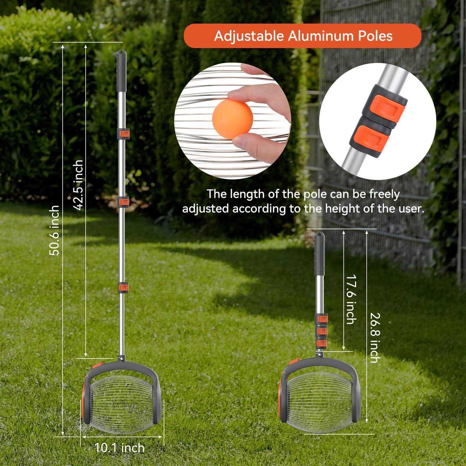 RIFPOD Nut Gatherer,Walnut Fruit Picker Upper,Foot-Operated Release Ball Picker Roller,Side Opening,Effortless Emptying,Suitable for 3/4 - Image 2