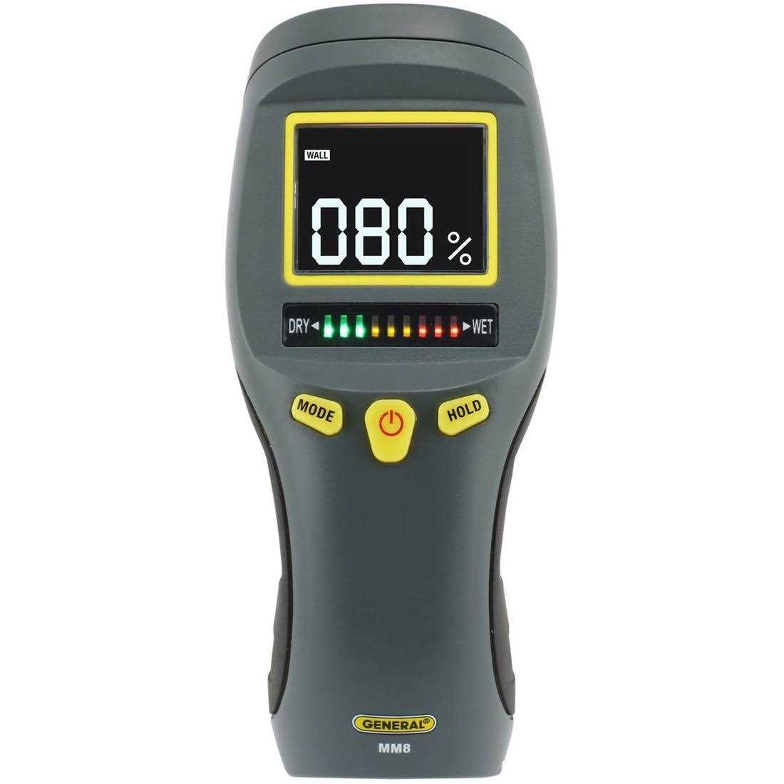 General Tools MM8 Pinless LCD Moisture Meter with Tricolor Bar Graph