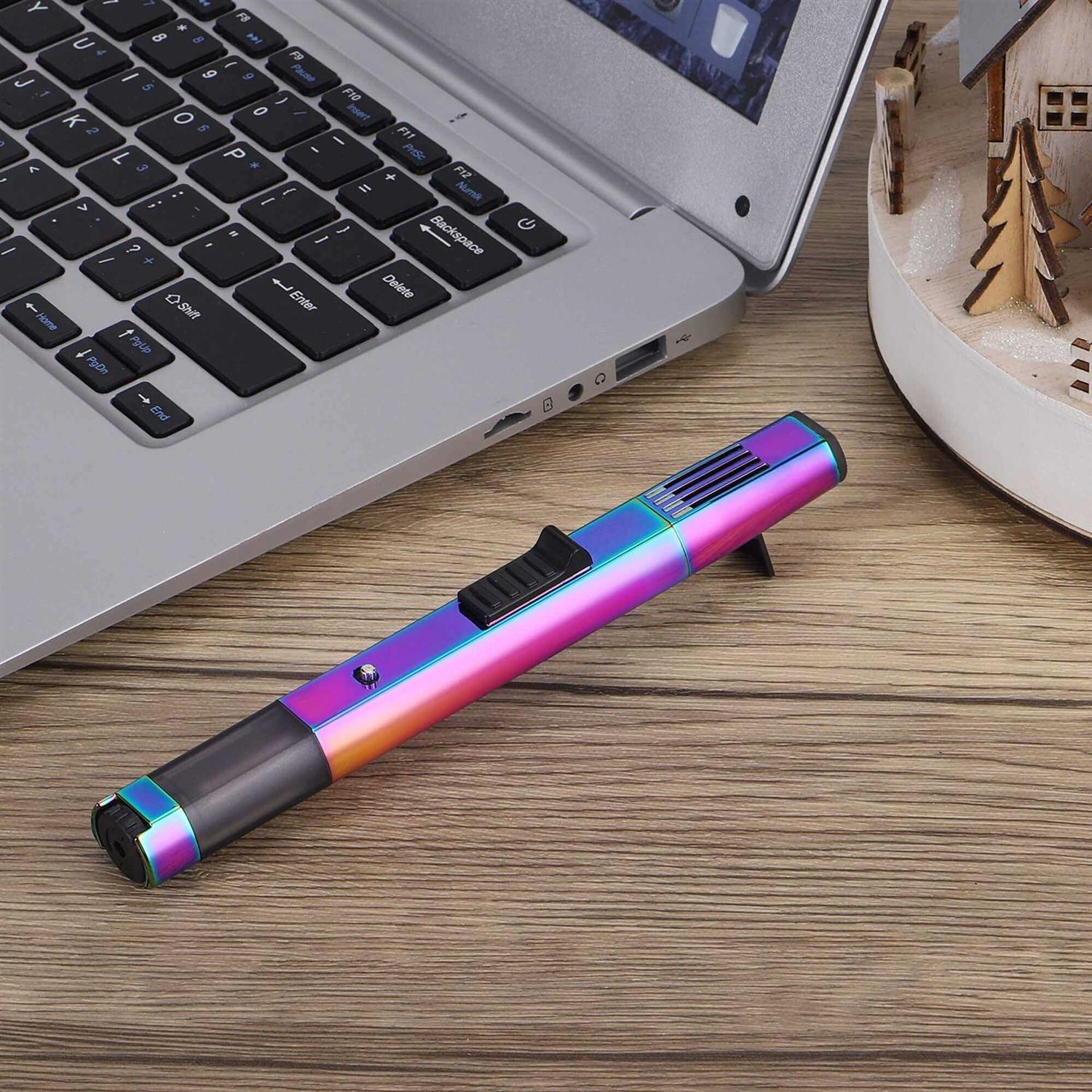 Brispon Torch Lighter Refillable Butane Lighter Windproof Jet Flame Lighter with Fire Lock Bracket Visible Gas Window for Grill Bbq Candle Cooking - Image 3