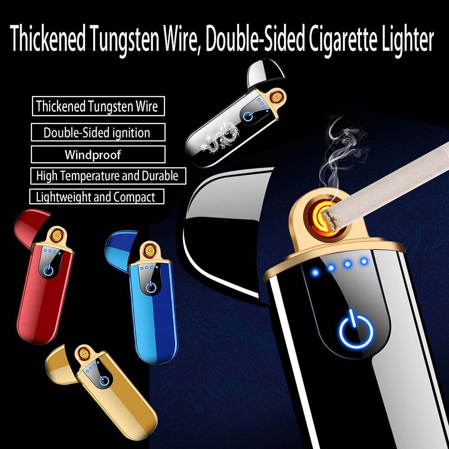 Electric Lighter Smart Electronic Lighter Mini Usb Rechargeable Lighter Touch Ignition Windproof Flameless Lighter Lightweight Plasma Lighter - Image 4