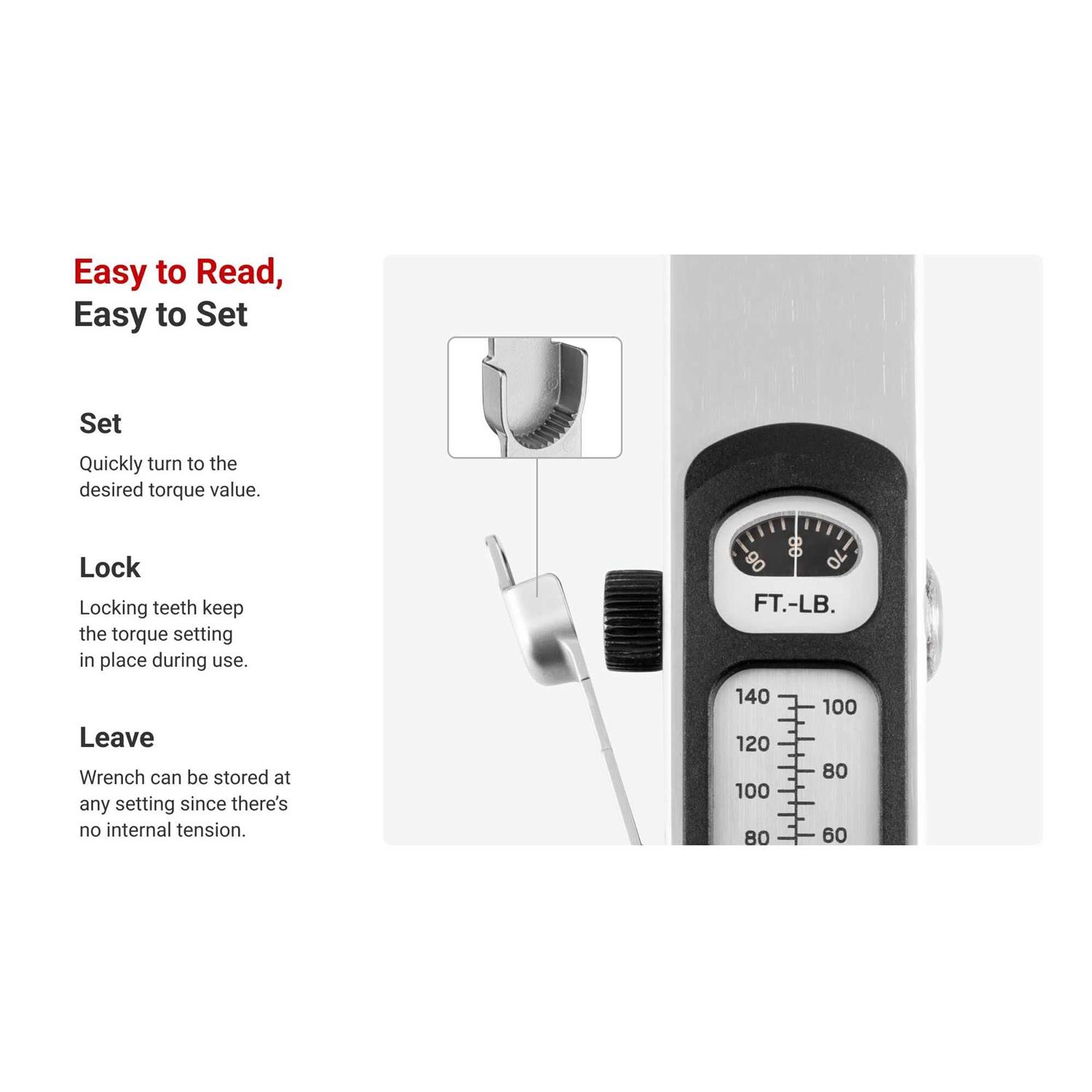 TEKTON 3/8 in. Drive 72-Tooth Split Beam Torque Wrench - Image 3