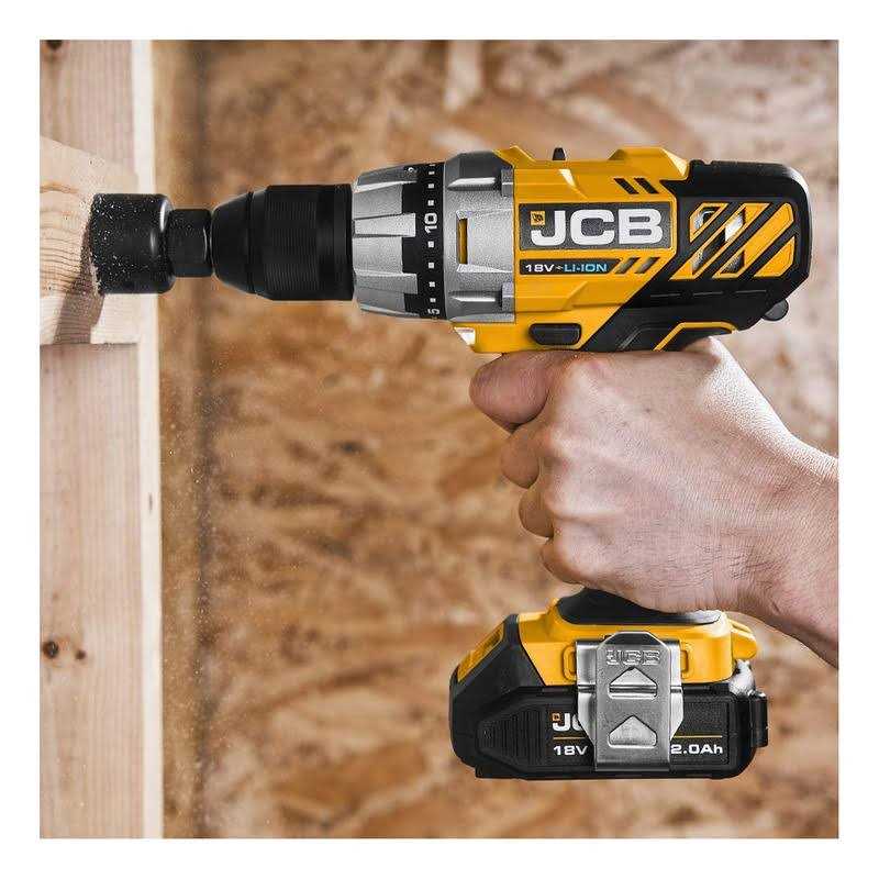 JCB Tools JCB 20V Cordless Drill Driver Power Tool 2.0Ah Battery, Charger And Zip - Image 2