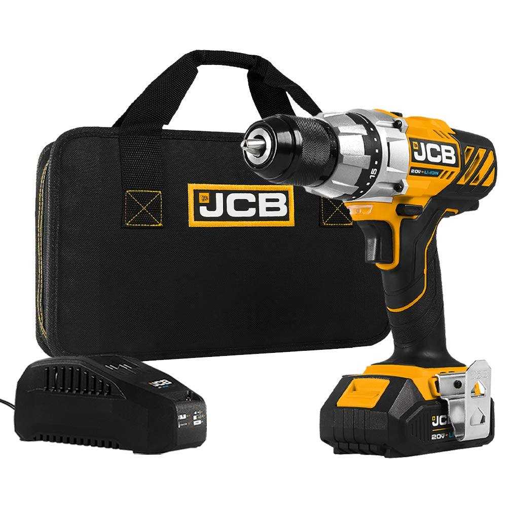 JCB Tools JCB 20V Cordless Drill Driver Power Tool 2.0Ah Battery, Charger And Zip