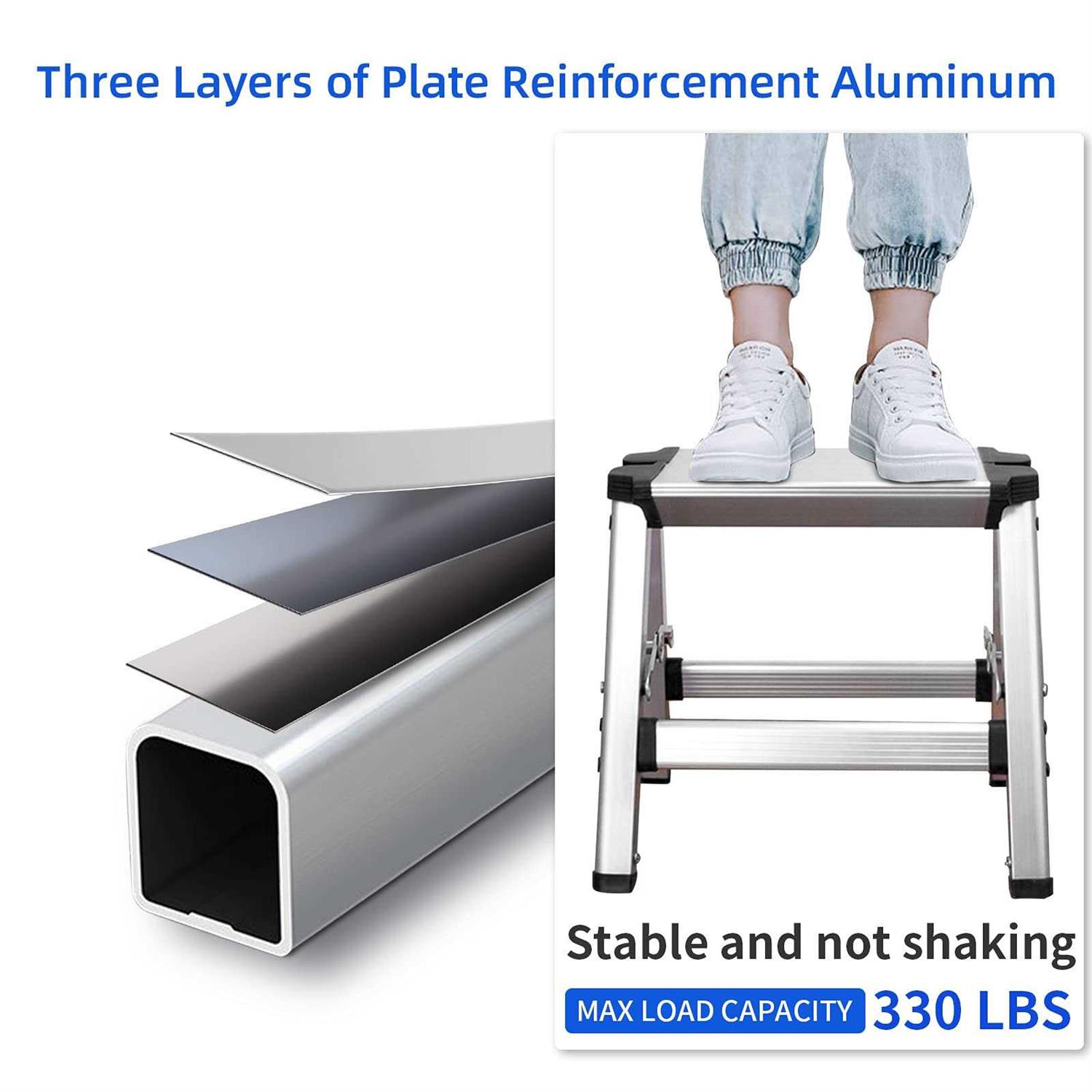 Folding Step Stool Small Foldable Step Stool One Step Ladder with 330 lb Large L - Image 5