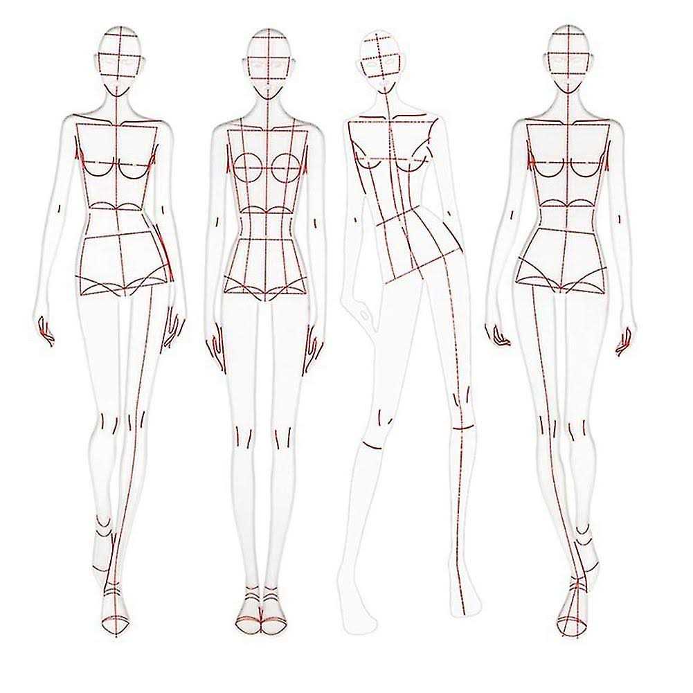 Fashion Illustration Rulers Sketching Templates Ruler Sewing Humanoid Patterns Design Clothing Measuring,Type A