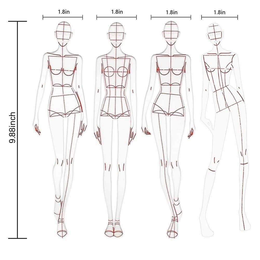 Fashion Illustration Rulers Sketching Templates Ruler Sewing Humanoid Patterns Design Clothing Measuring,Type A - Image 4