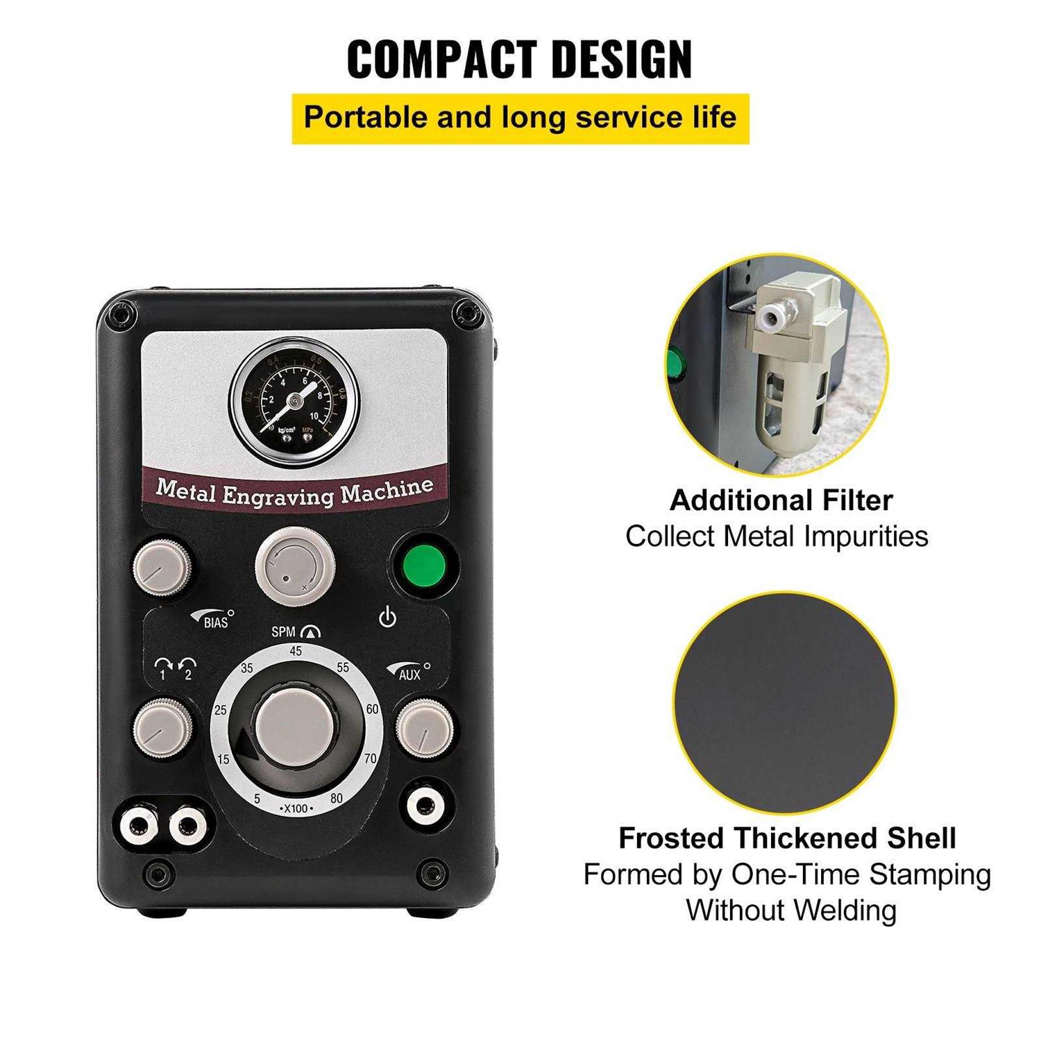 VEVOR Pneumatic Jewelry Engraver Machine 110V 60Hz Pneumatic Hand Engraving Machines 400-8000 Rpm DKJSTQD0000000001V1 - Image 4