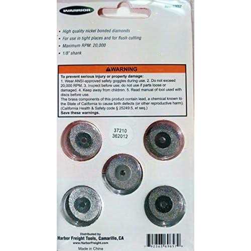 Warrior Diamond Rotary Cutting Discs 5 Pack 1/8 Shank - Image 3