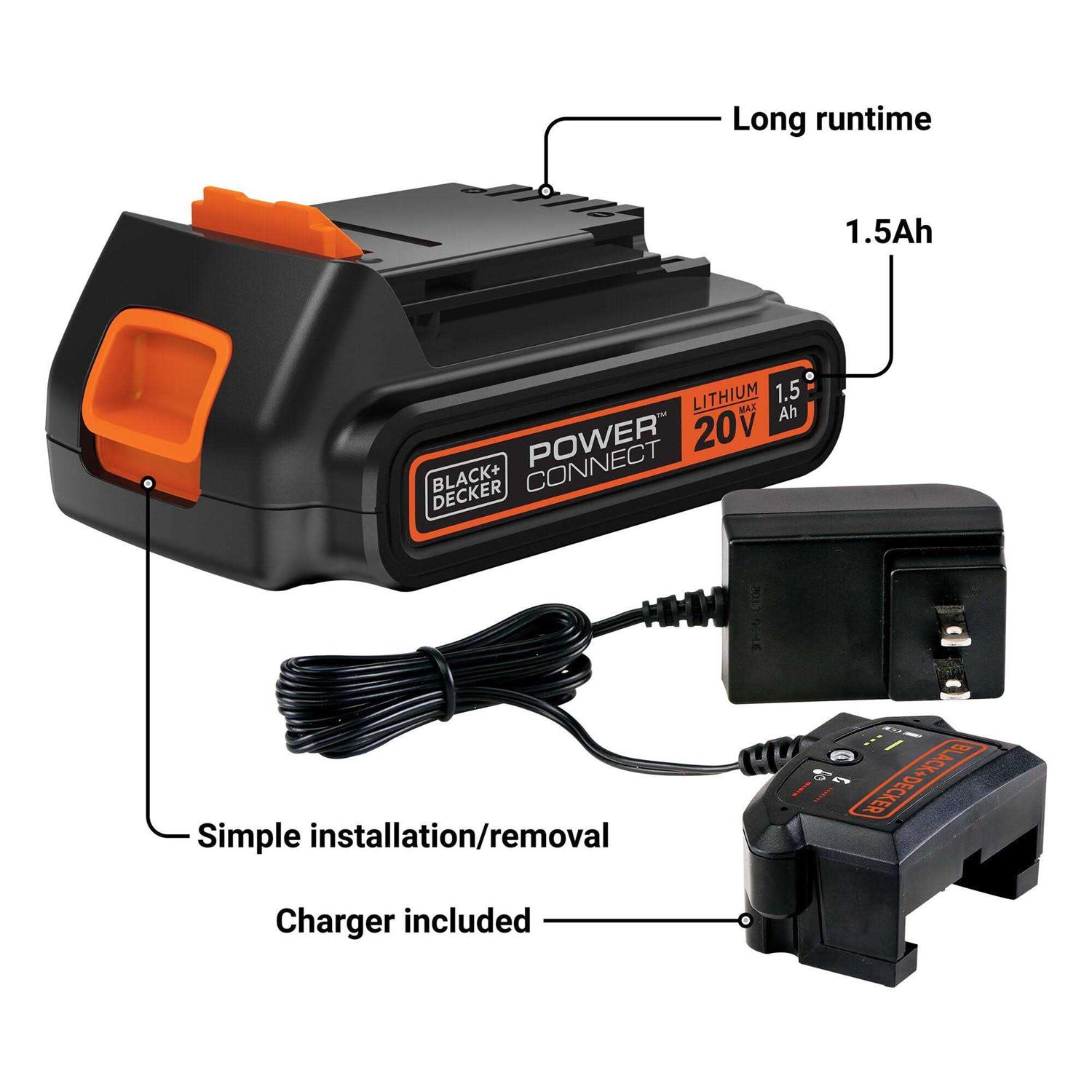BLACK+DECKER 20V Max Lithium Ion Battery and Charger - Image 4