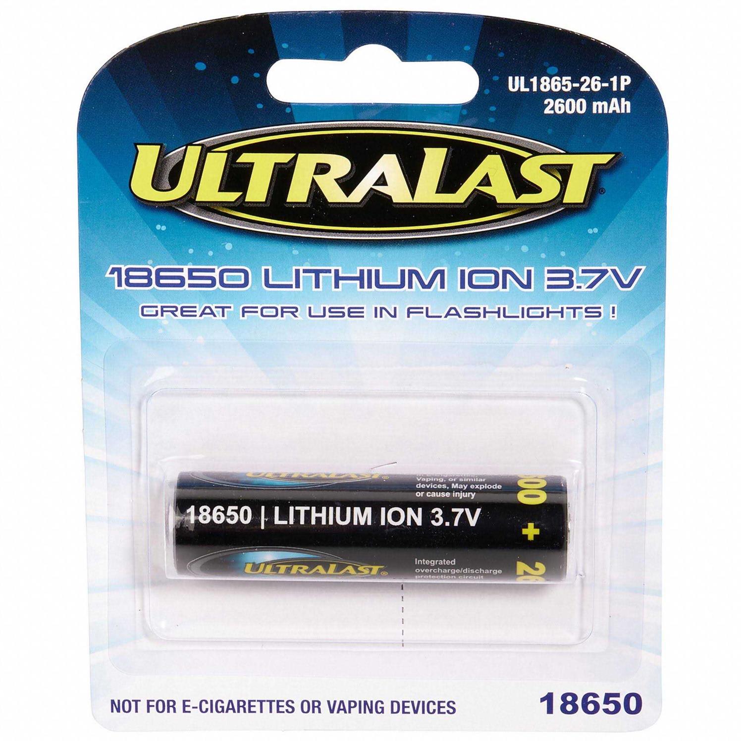 Ultralast UL1865-26-1P 2,600 mAh 18650 Retail Blister-Carded Batteries - Image 4