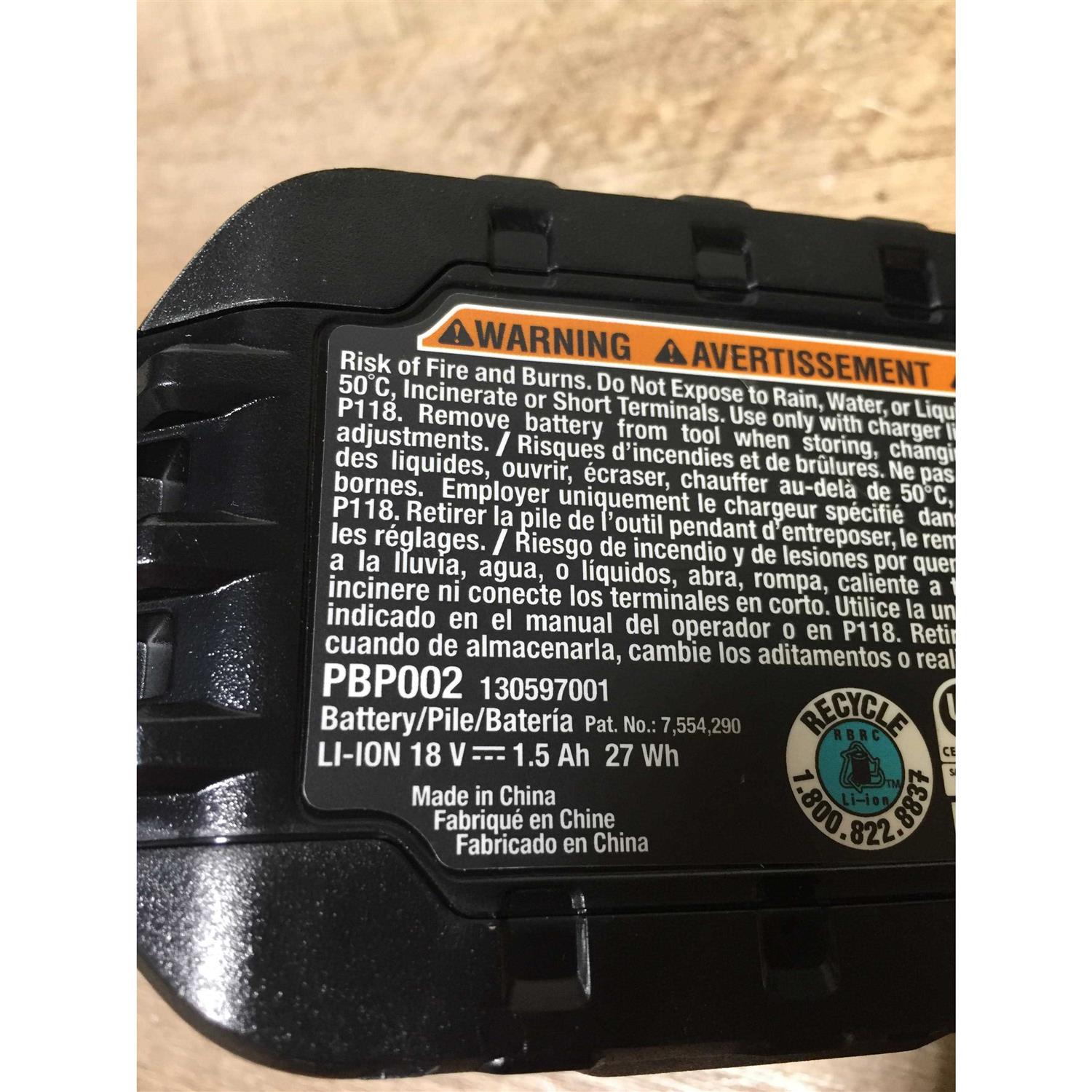 Ryobi ONE+ HP 18V 1.5ah Lithium Ion Battery with Onboard Fuel Gauge PBP002 - Image 5