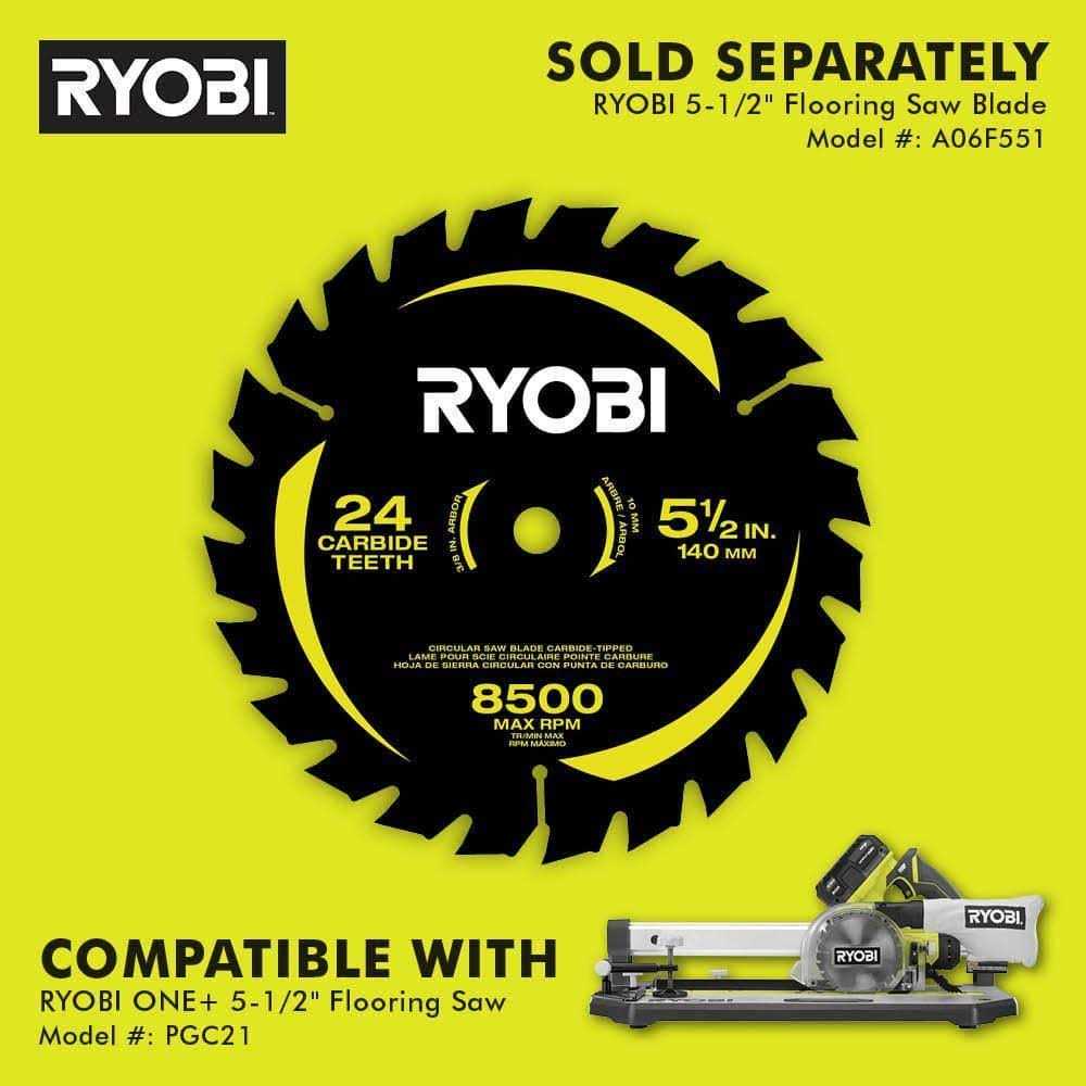 RYOBI ONE+ 18V 5-1/2 in. Flooring Saw with Blade PGC21B - Image 3