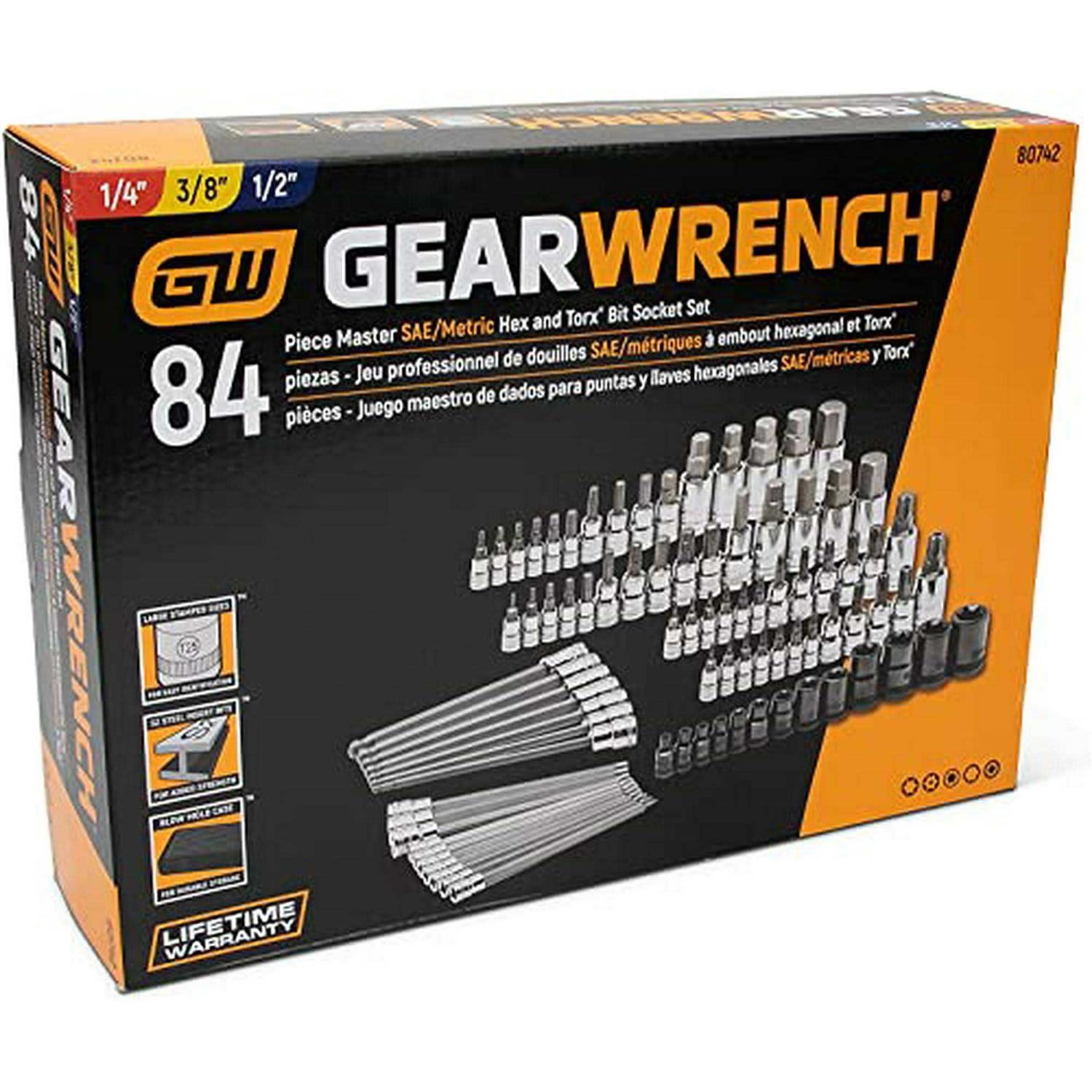 GearWrench 80742 84 Pc. Master SAE/Metric Hex and Torx Bit Socket Set - Image 5