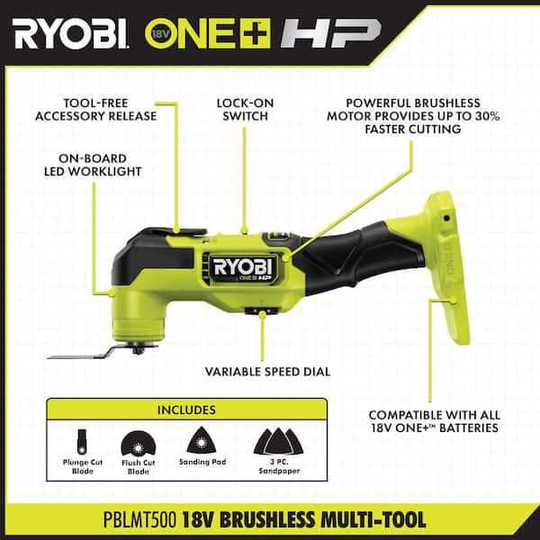 RYOBI ONE+ 18V Lithium-Ion 4.0 Ah Compact Battery and Charger Kit with FREE Brushless ONE+ HP - Image 4