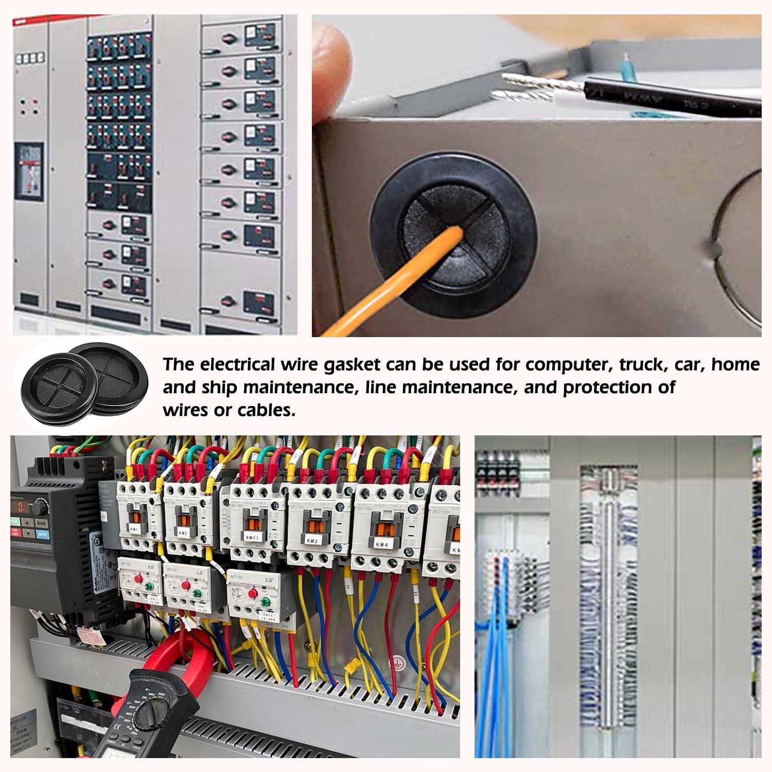 Tmtains 85pcs Rubber Grommet Kit 5 Sizes Double Sided Round Electrical Wire Gaskets Cable Protection Firewall Hole Drill Hole Synthetic Rubber Plug - Image 4