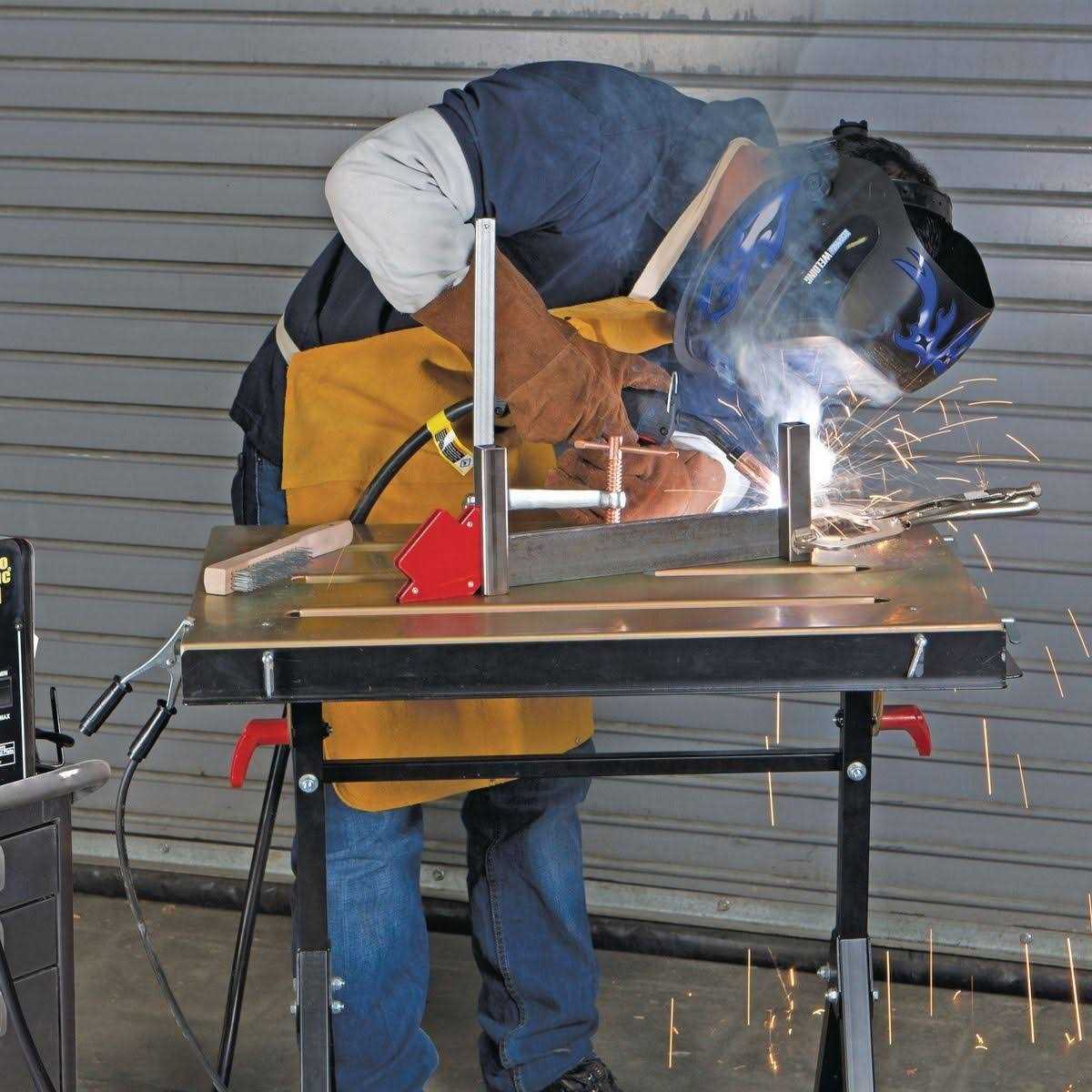 willcasi Chicago Electric 61369 Adjustable Steel Welding Table - Image 3