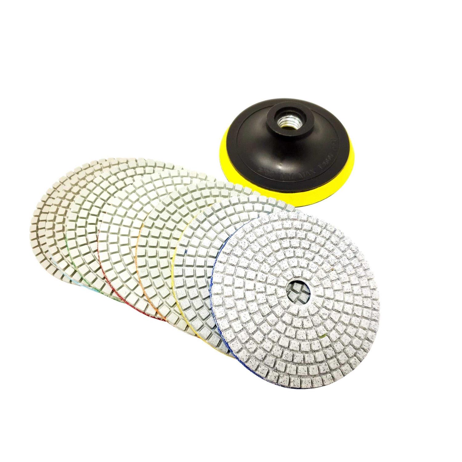 Diamond Polishing Pads 4 inch Wet/Dry 8 Piece Set Granite Stone Concrete Marble - Image 4