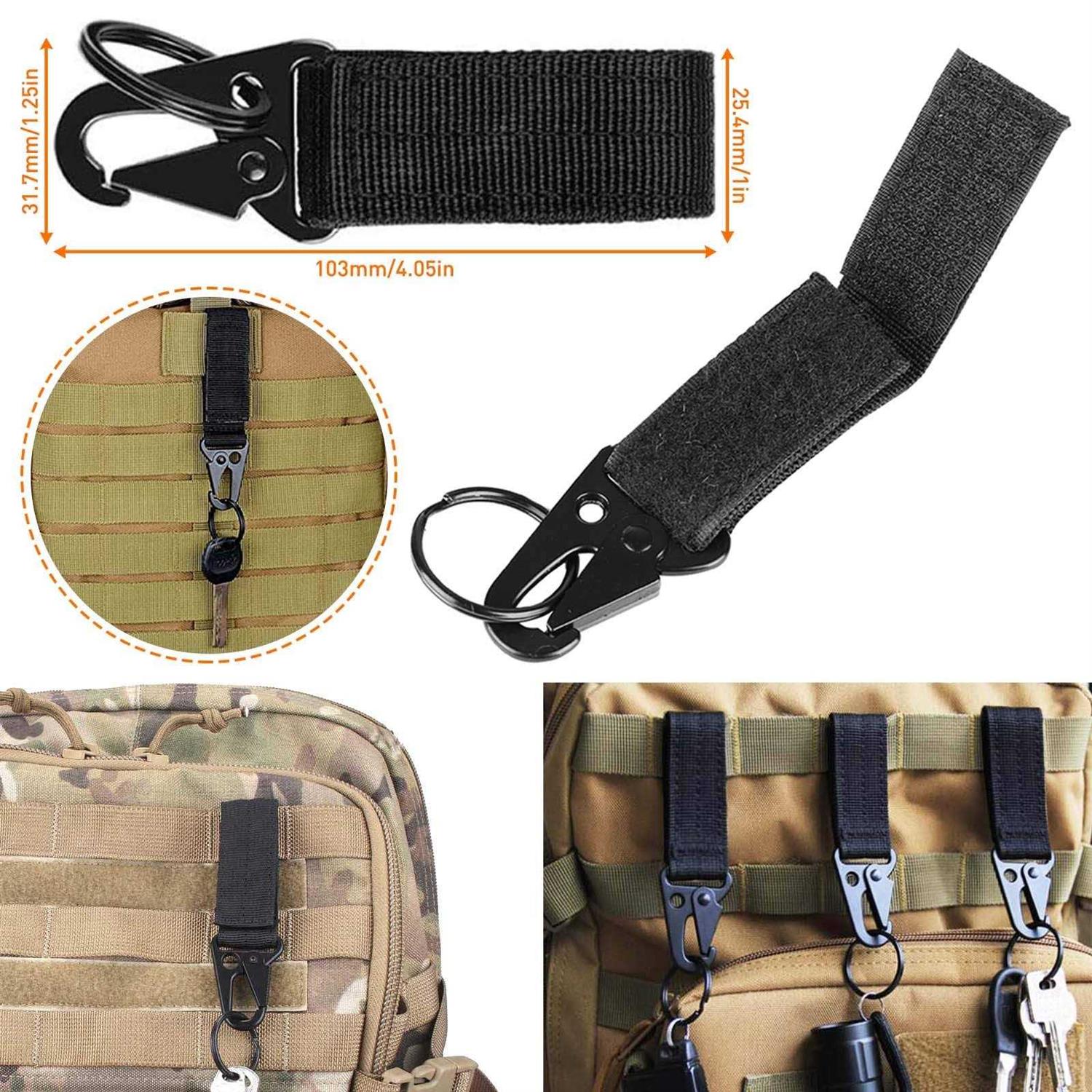 SPORBA Molle Accessories Kit of 28 Attachments D-ring Grimloc Locking Gear Clip for 1“ Webbing Strap Tactical Backpack Web Dominator Elastic Strings Strap - Image 3