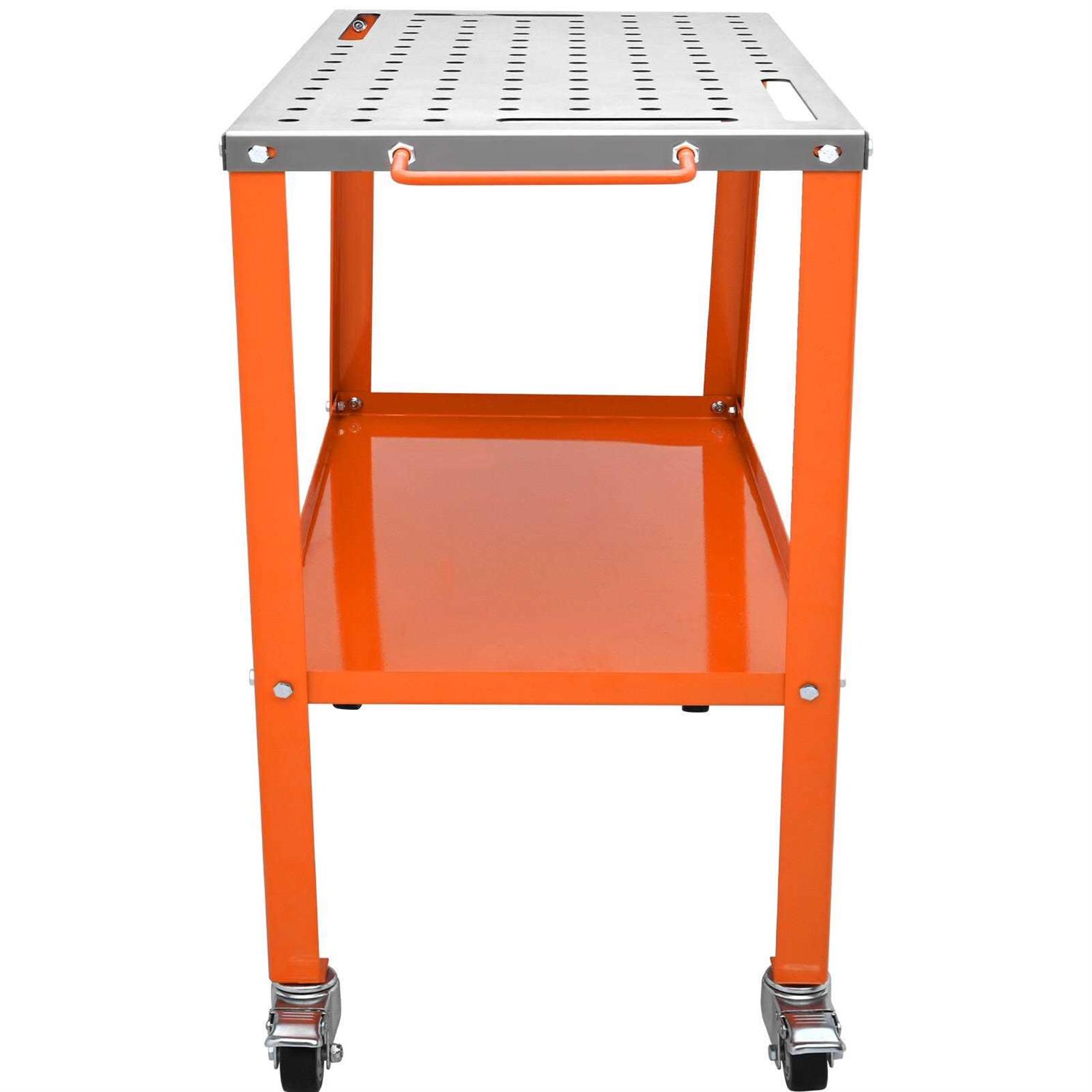 VEVOR Welding Table 36 x 18 1200lbs Load Capacity Steel Welding Workbench Table on Wheels - Image 3