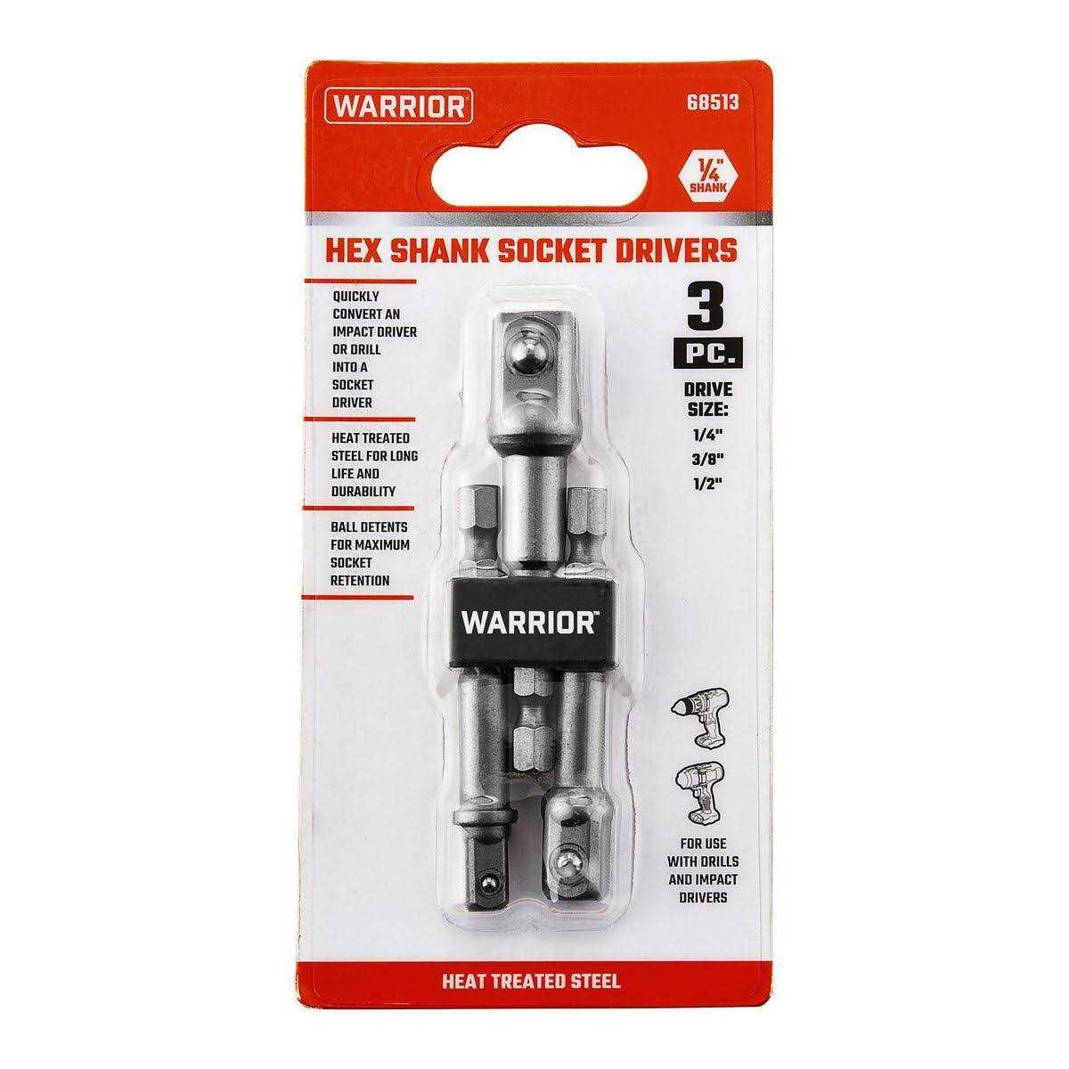 Warrior 68513 Hex Drill Socket Driver Set 3 Pc - Image 3