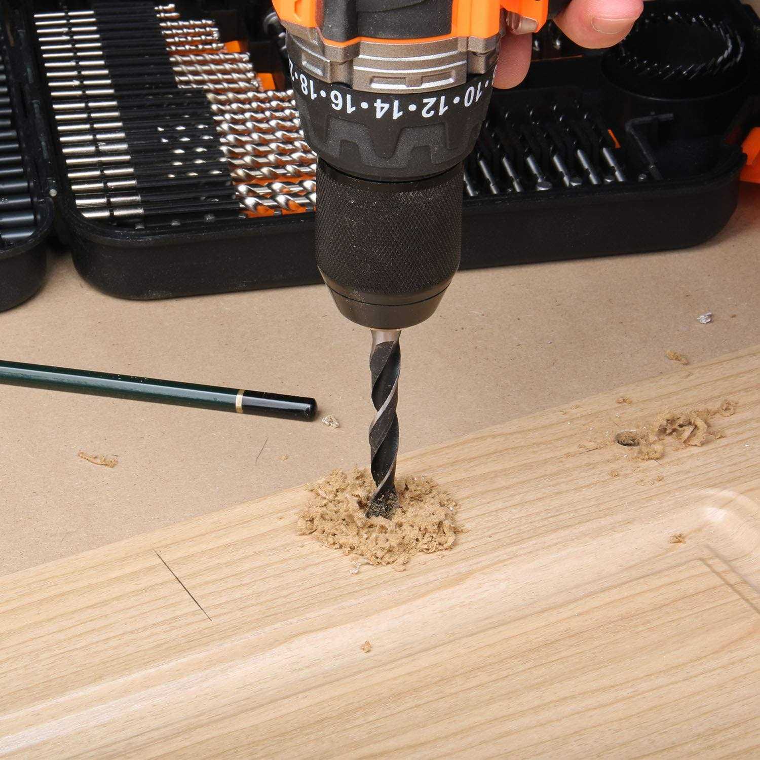 Enertwist Drill Bit Set, 246-Pieces Drill Bits and Driver Set for Wood Metal Cement Drilling and Screw Driving - Image 4