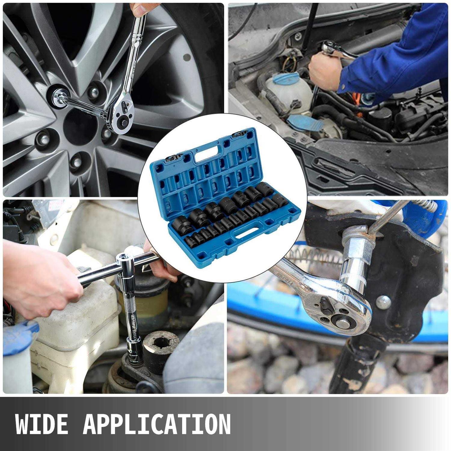 VEVOR Impact Socket Set 1/2 Inches 19 Piece Impact Sockets - Image 5