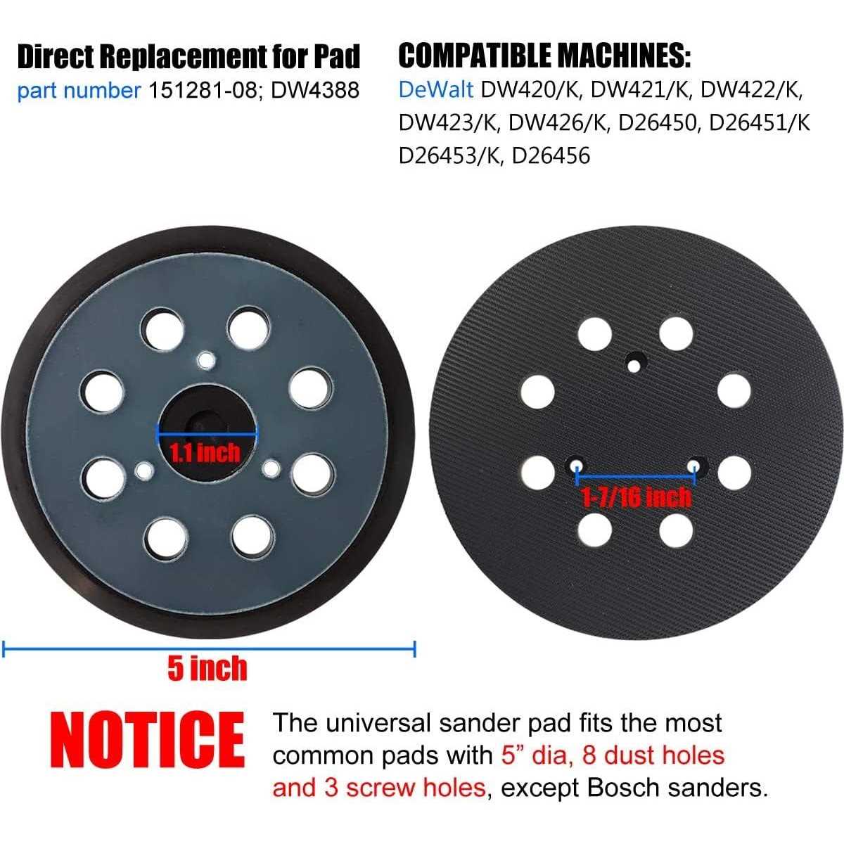 5 Inch 8-Hole Hook and Loop Sander Pads Replacement Sanding Pads for DeWalt DW420 - Image 5