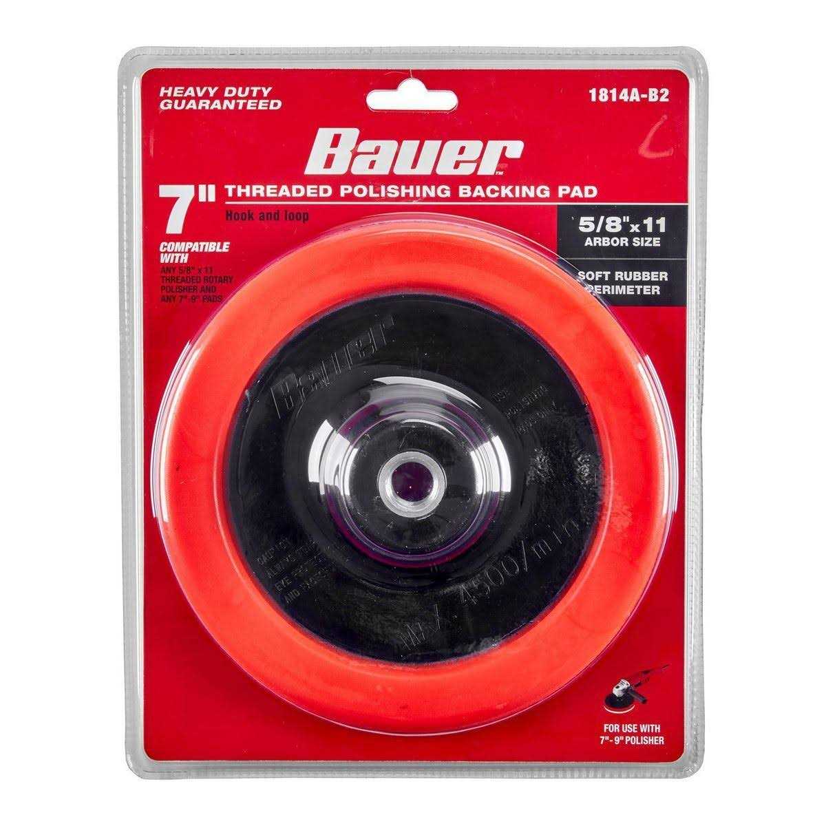 Bauer 7 in. Threaded Polishing Hook and Loop Backing Pad - Image 3