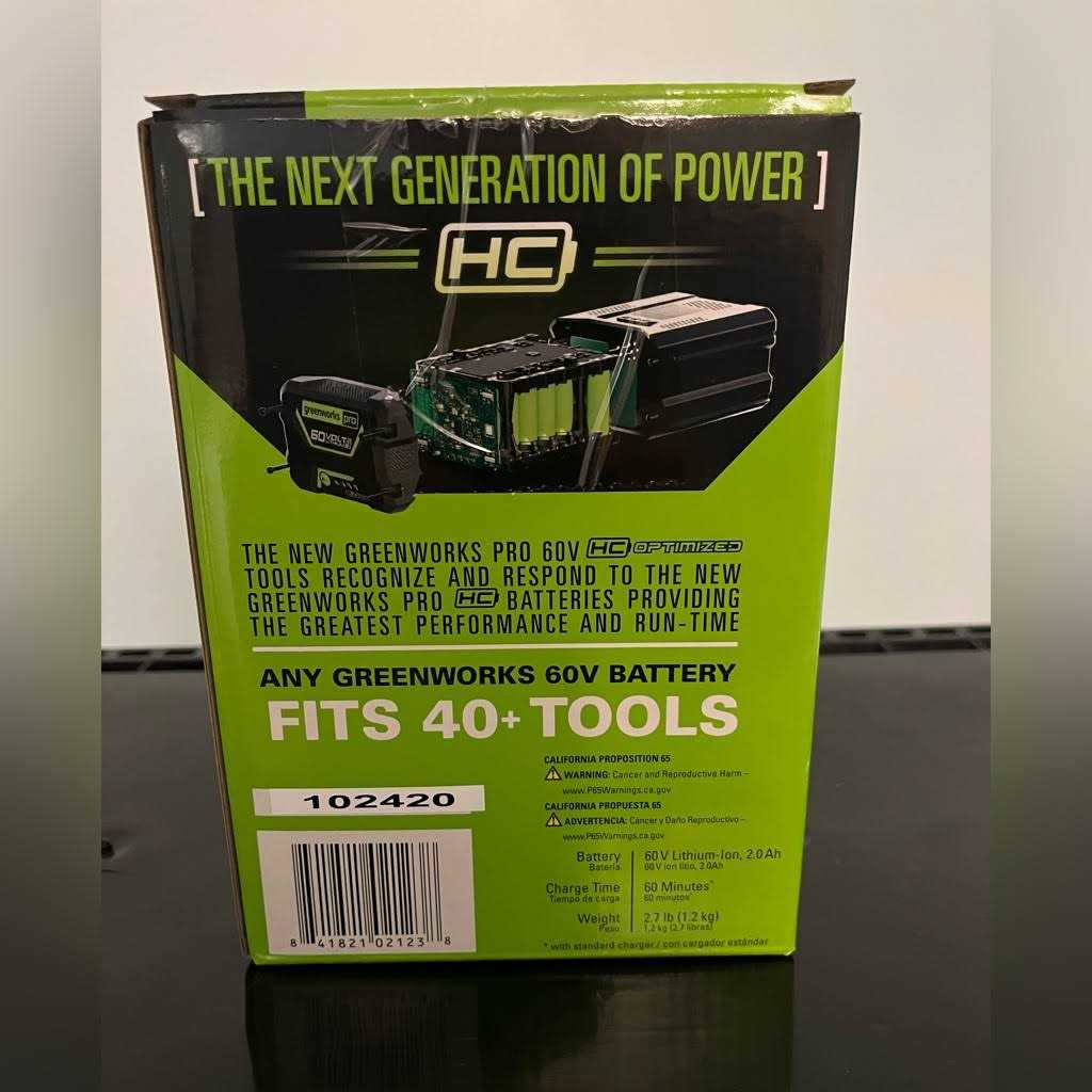 Greenworks 2906402-rc Pro 60V Lithium-Ion 2Ah Battery - Image 4