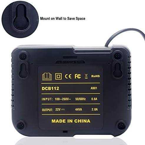 Elefly 12V-20V Battery Charger DCB112 Compatible with Dewalt 12V 20V/60V MAX Lithium Battery DCB206 DCB204 DCB609 DCB606 DCB120 DCB124 - Image 3