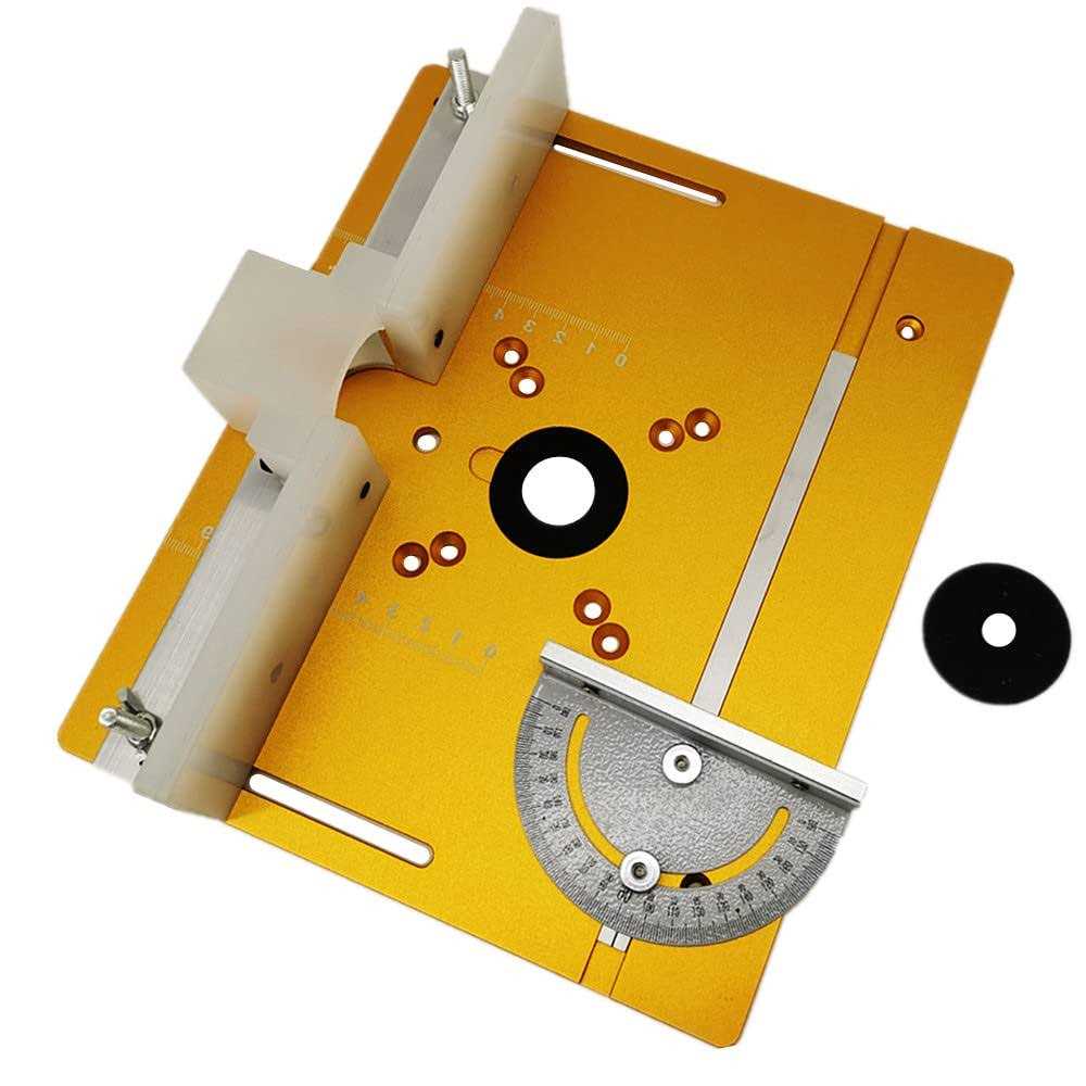 Aluminum Router Table Insert Plate W/Miter Gauge for Woodworking Benches Table Saw Multifunctional Trimmer Engraving Machine - Image 4