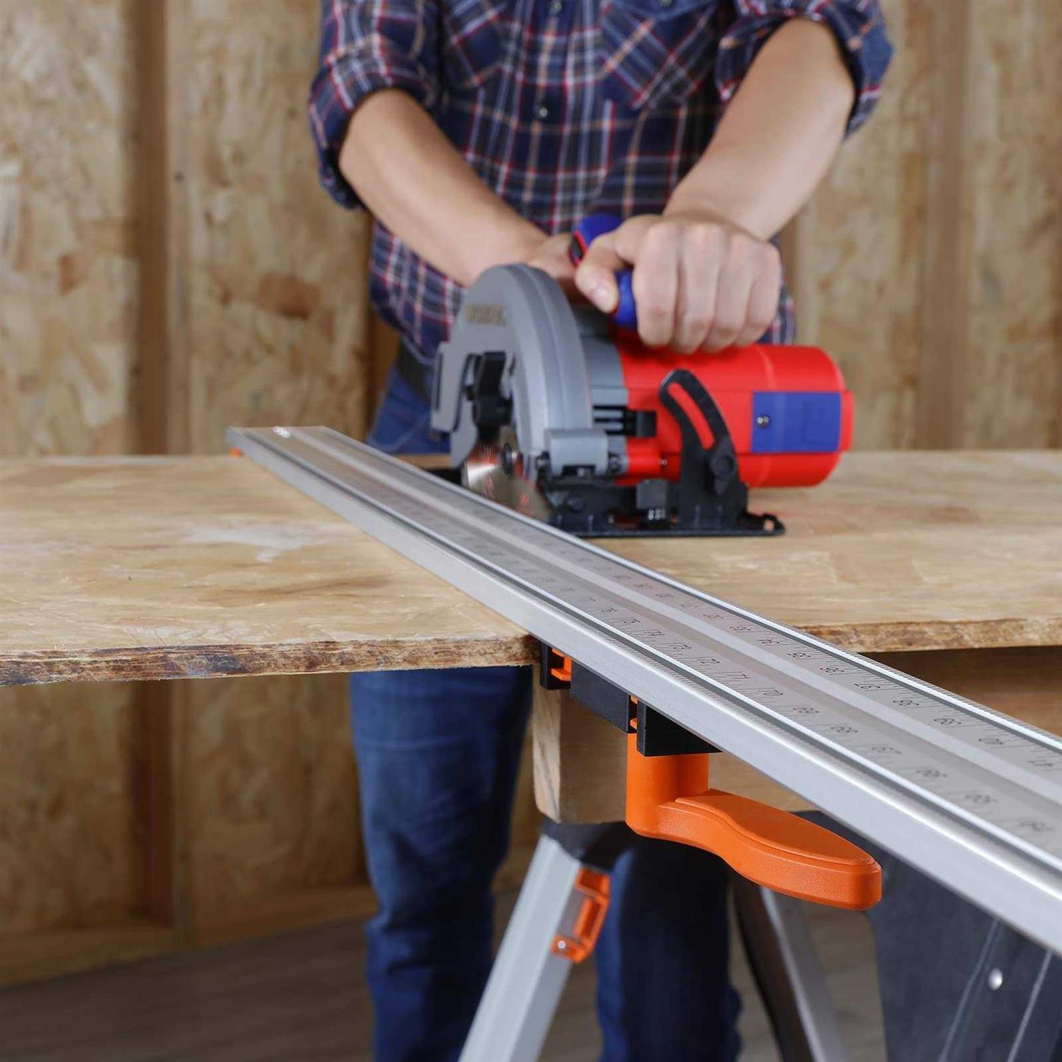 JORGENSEN 100inch Circular Saw Guide 50inch Straight Cut Guide with 50inch Extension Rail for Circular Saws - Image 2