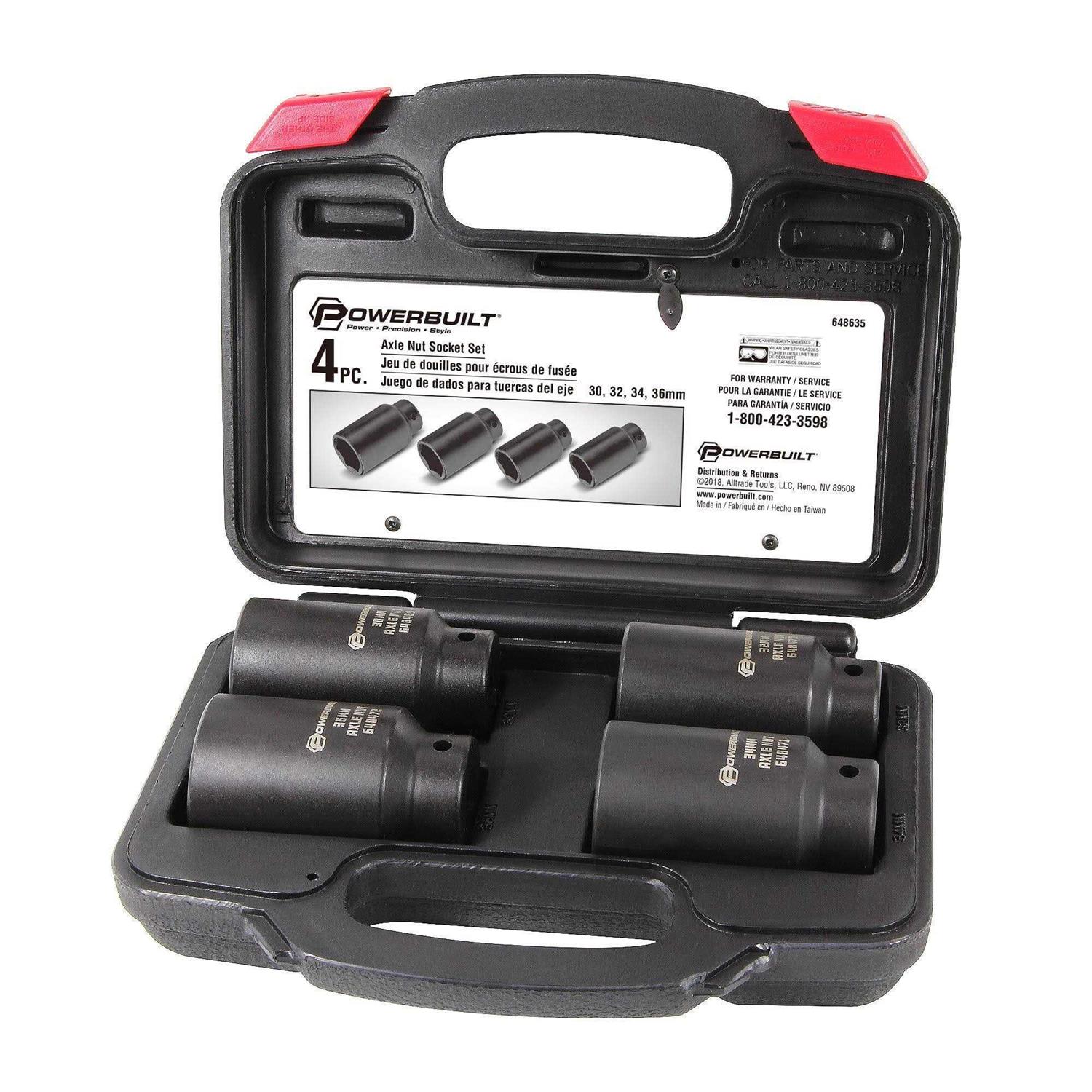 Powerbuilt 4 Piece Axle Nut Socket Set 648635