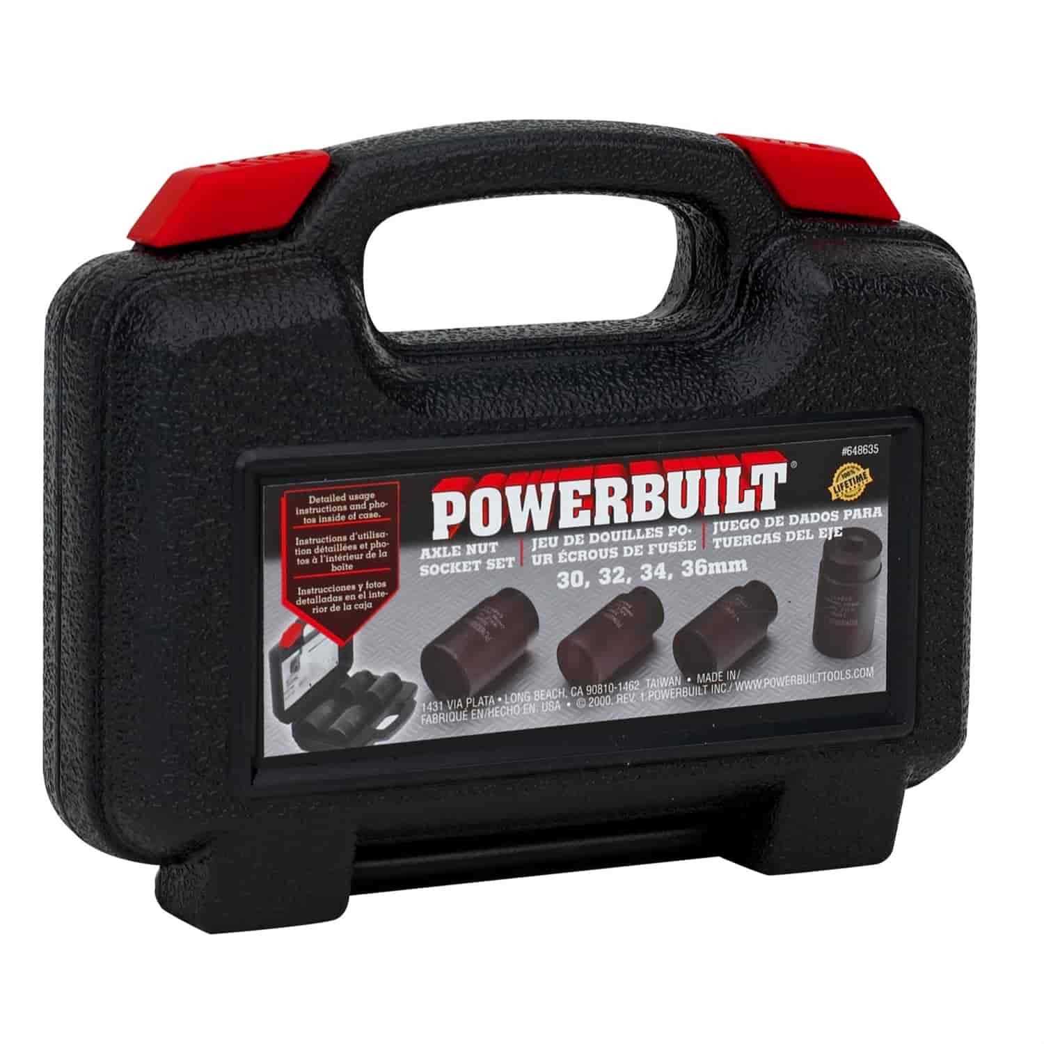 Powerbuilt 4 Piece Axle Nut Socket Set 648635 - Image 3