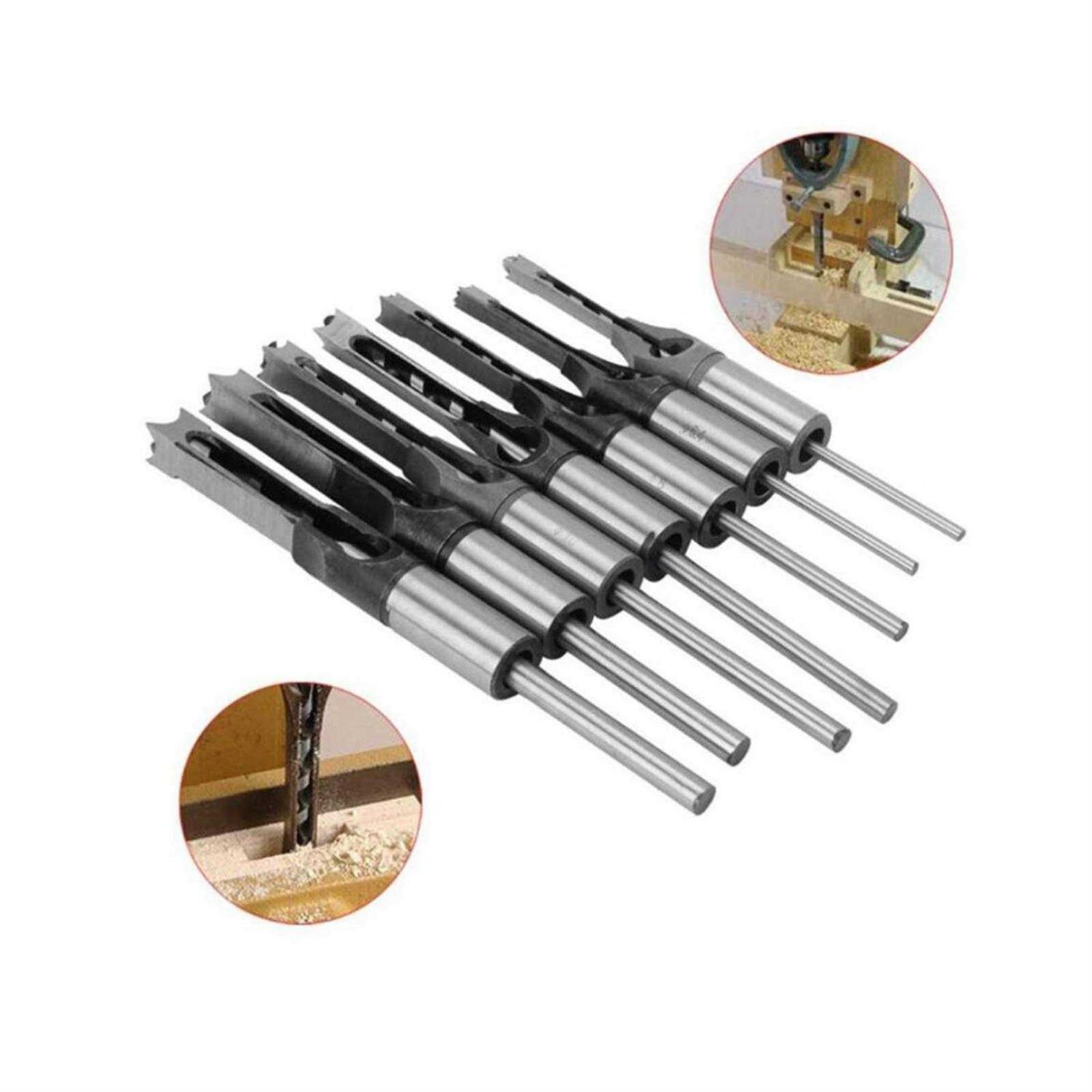 Woodworking Square Hole Drill Bits, Wood Mortising Chisel Set Wood Square Hole Mortising Chisel Drill Bits for Mortising Machines and Drill Press - Image 4