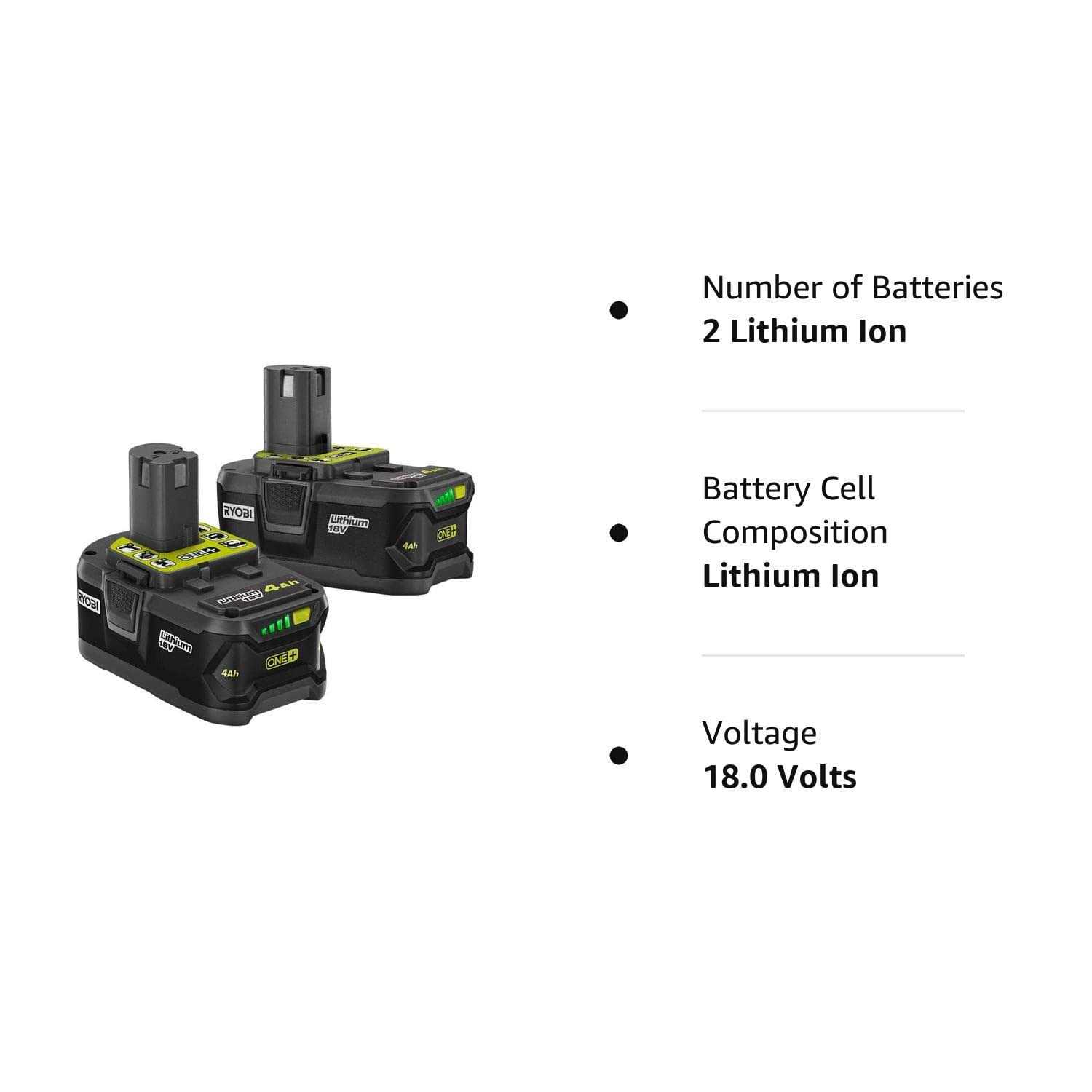 Ryobi 18-Volt One+ Lithium-Ion 4.0 Ah High Capacity Battery - Image 4