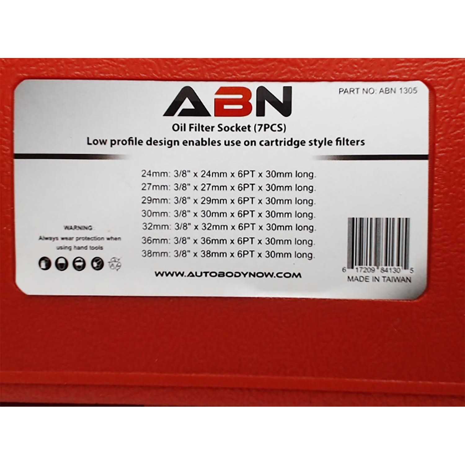 Abn Oil Filter Cap Wrench Metric 7-Piece Socket Set Tool Kit 24mm to 38mm for Bmw - Image 4