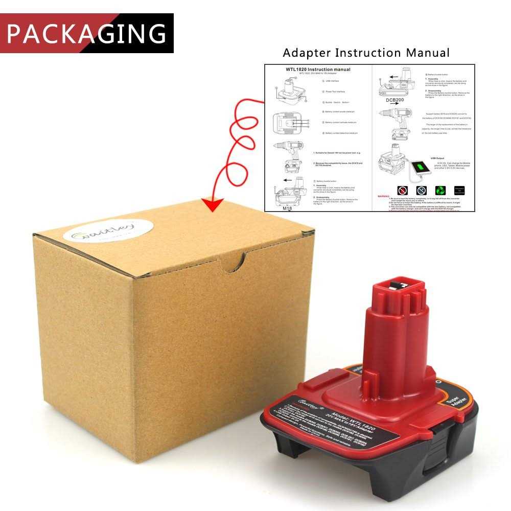 waitley Battery Adapter for Dewalt DCA1820 18V-20V Converter with USB Port Function Compatible with DC9096 DE9096 - Image 3