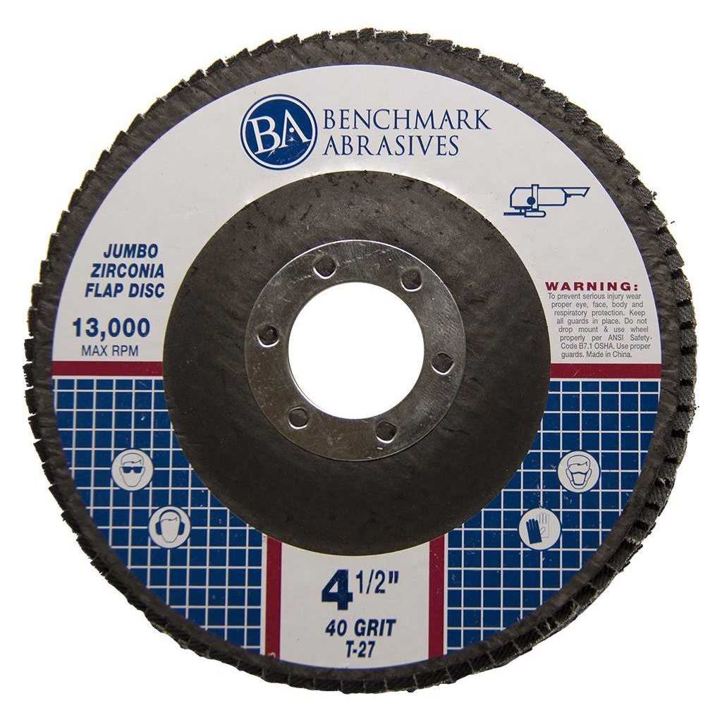 Benchmark Abrasives 7/8 Premium High Density Jumbo Zirconia Type 27 Flap Discs - Image 3