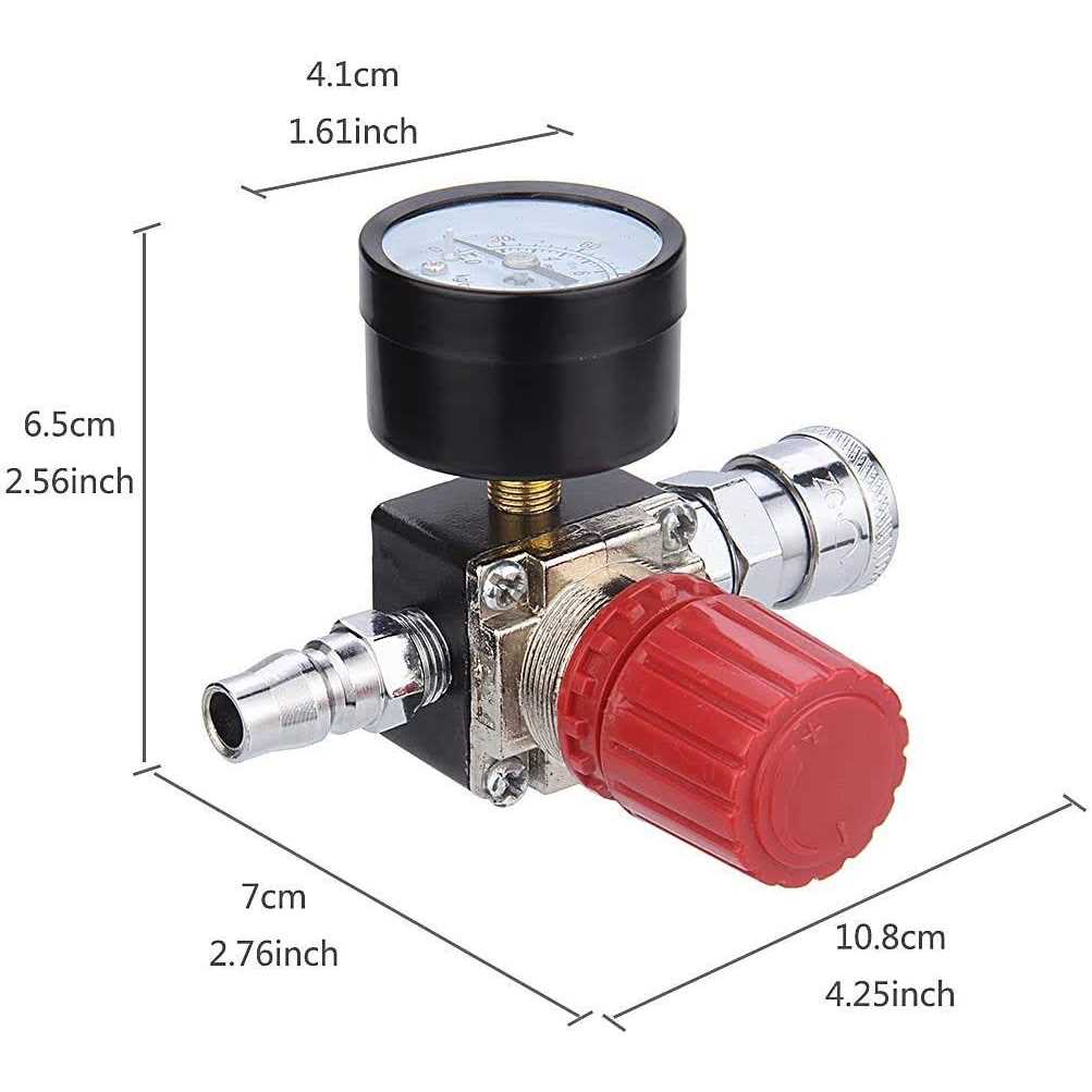 Preciva Air Compressor Pressure Regulator with Dial Gauge 0-175 psi Air Gauge for Air Compressor and Air Tools - Image 3