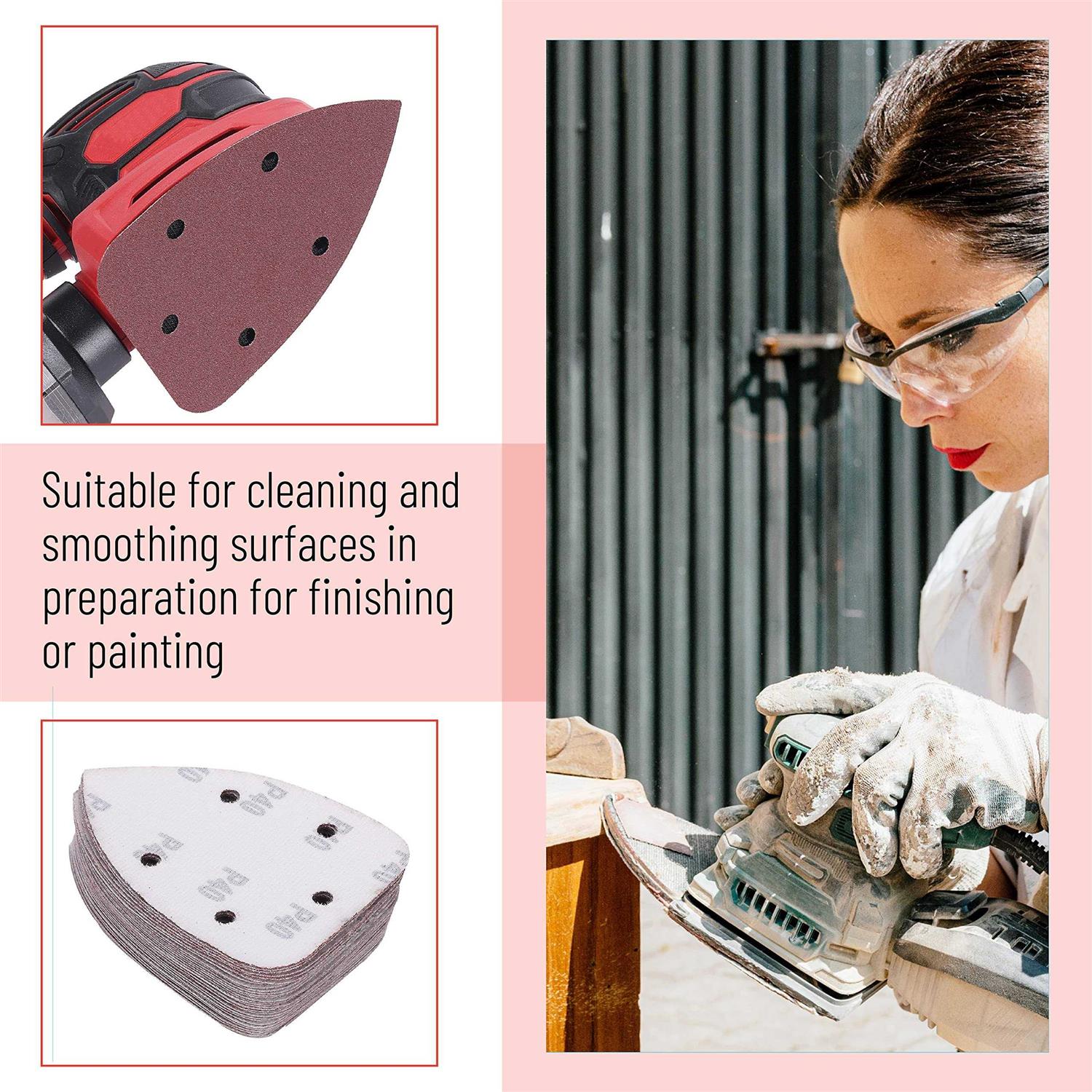 Bates Mouse Detail Sander Sandpaper 30 pcs 40/80/120/180/240 Grits - Image 4