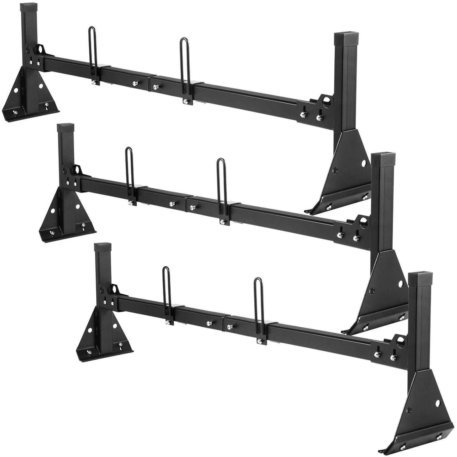 VEVOR Roof Ladder Rack Van Ladder Rack with Ladder Stoppers 3 Bars 661 Lbs Black HCTJHSECOTRIC1S4TV0 - Image 3