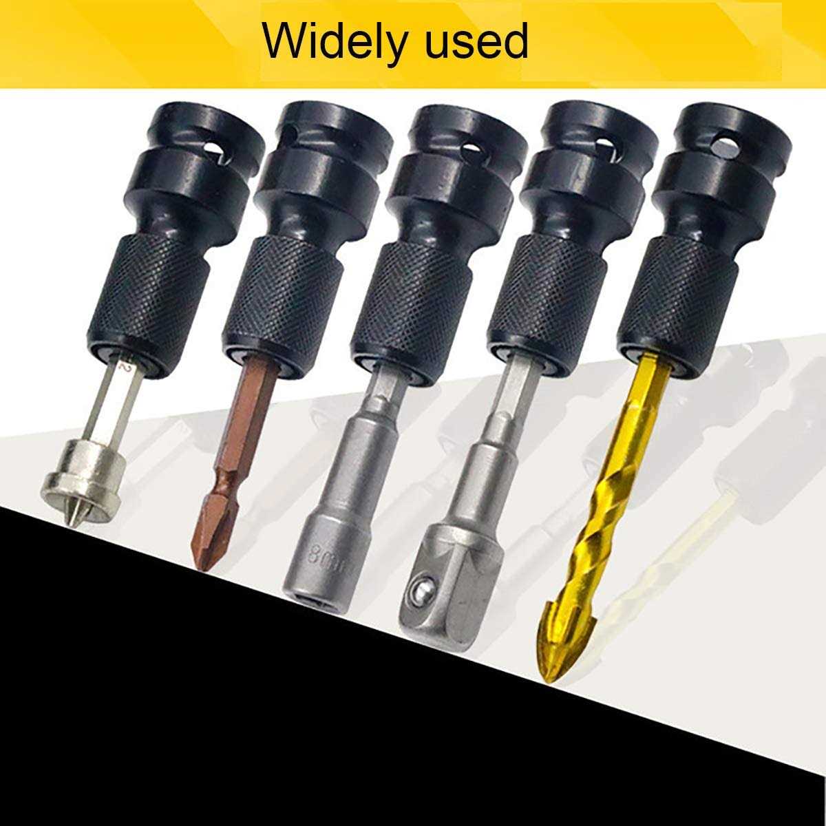 DCA 2PCS 1/2 inch Square Drive to 1/4 inch Hex Female Socket Adapter Converter Chuck Adapter for Impact Air and Electric Wrench - Image 3