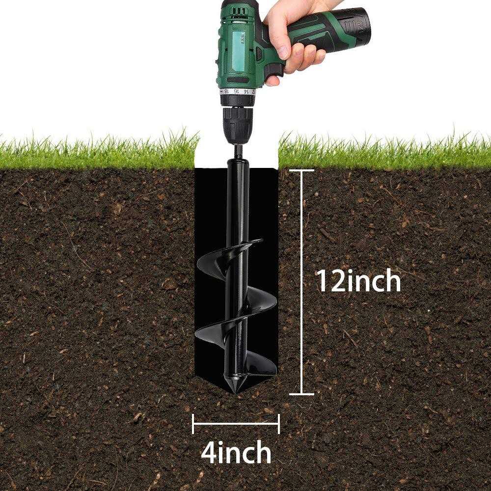 Auger Drill Bit Garden Plant Flower Bulb Auger 4 x 12 Easy Planter Garden Auger - Image 5
