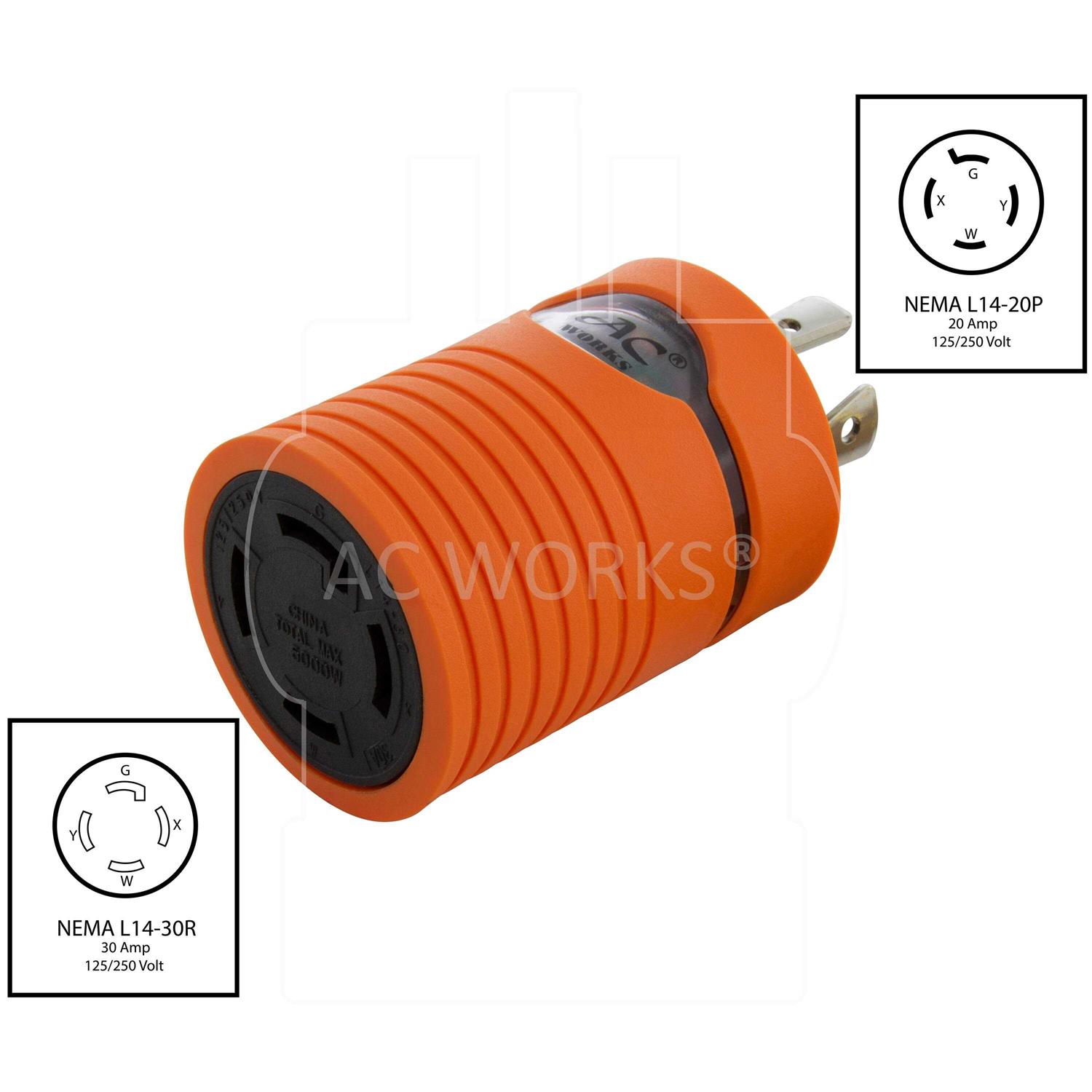 AC WORKS NEMA 6-50 Welder Plug Adapter Kit 30-Amp 4-wire To 3-wire Grounding Single To Triple WDKIT01-E - Image 3