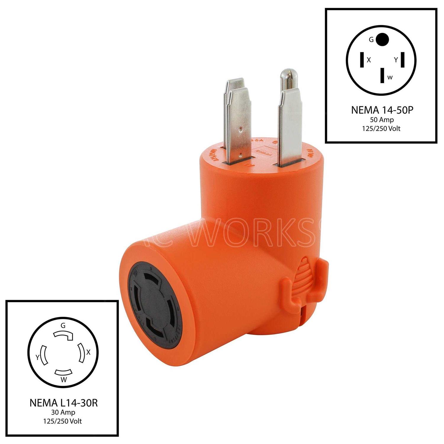 AC WORKS NEMA 6-50 Welder Plug Adapter Kit 30-Amp 4-wire To 3-wire Grounding Single To Triple WDKIT01-E - Image 4