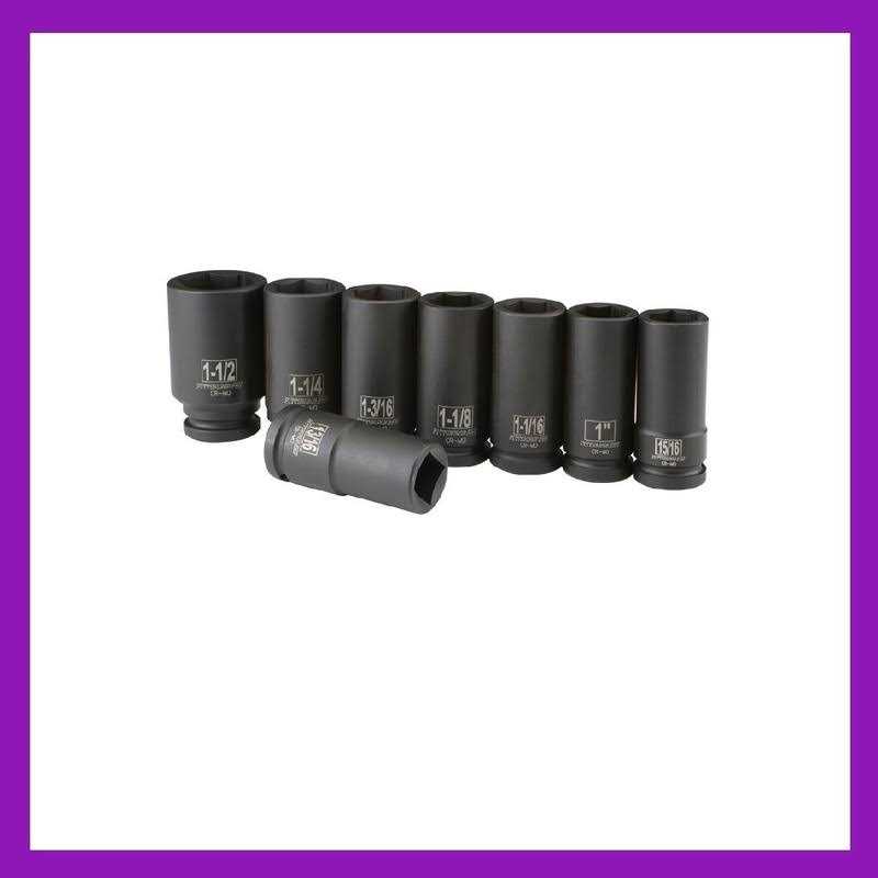 satasale Pittsburgh 3/4 in. Drive Metric Impact Deep Socket Set - Image 4