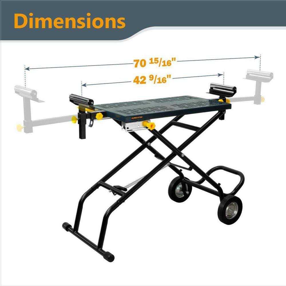 POWERTEC Universal Mounting Deluxe Rolling Stand - Image 3