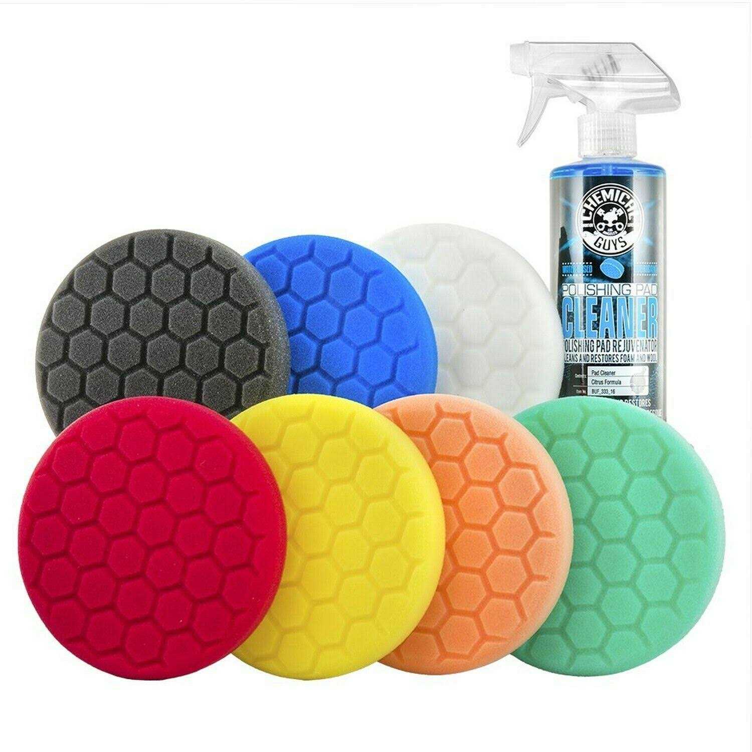 Chemical Guys BUF_HEX_KITS_8P Hex-Logic Buffing Pad Kit 5.5 inch 8 Items